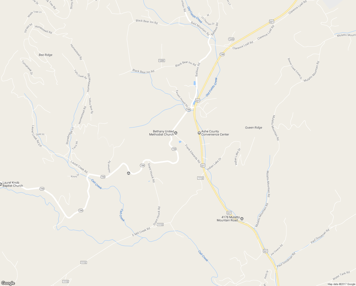 map of restaurants, bars, coffee shops, grocery stores, and more near 447 Frank Edwards Road in West Jefferson