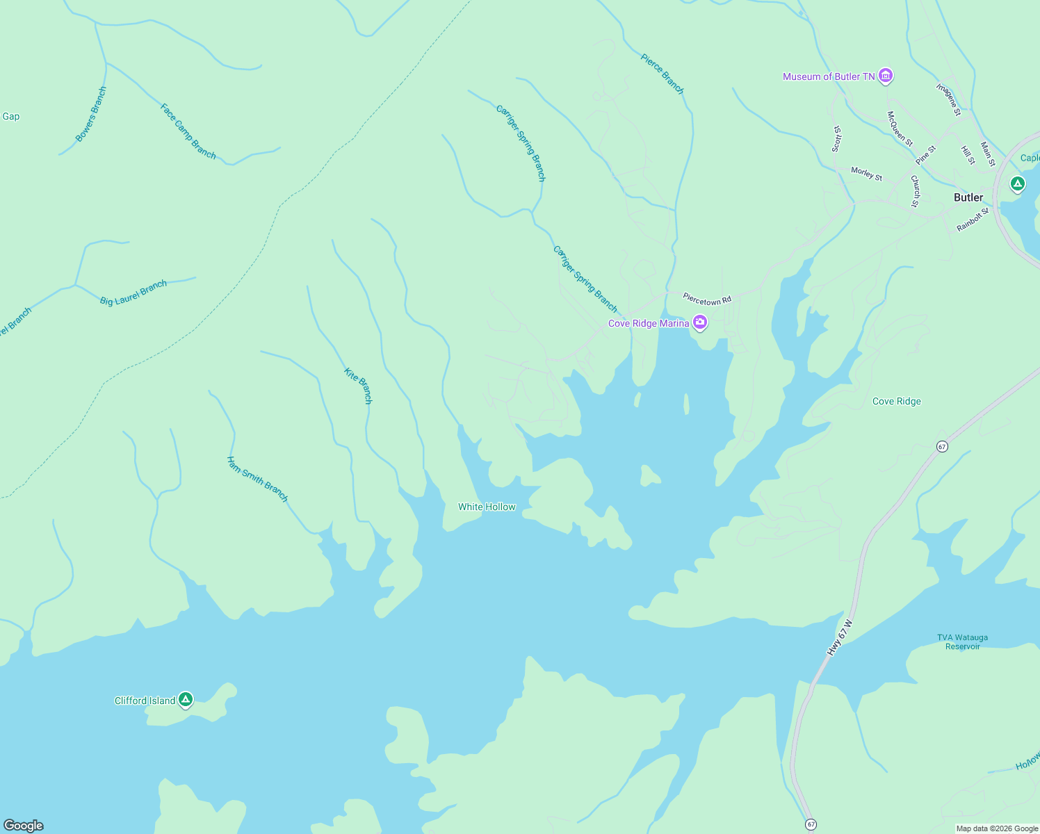 map of restaurants, bars, coffee shops, grocery stores, and more near 176 Lakeside Drive in Butler