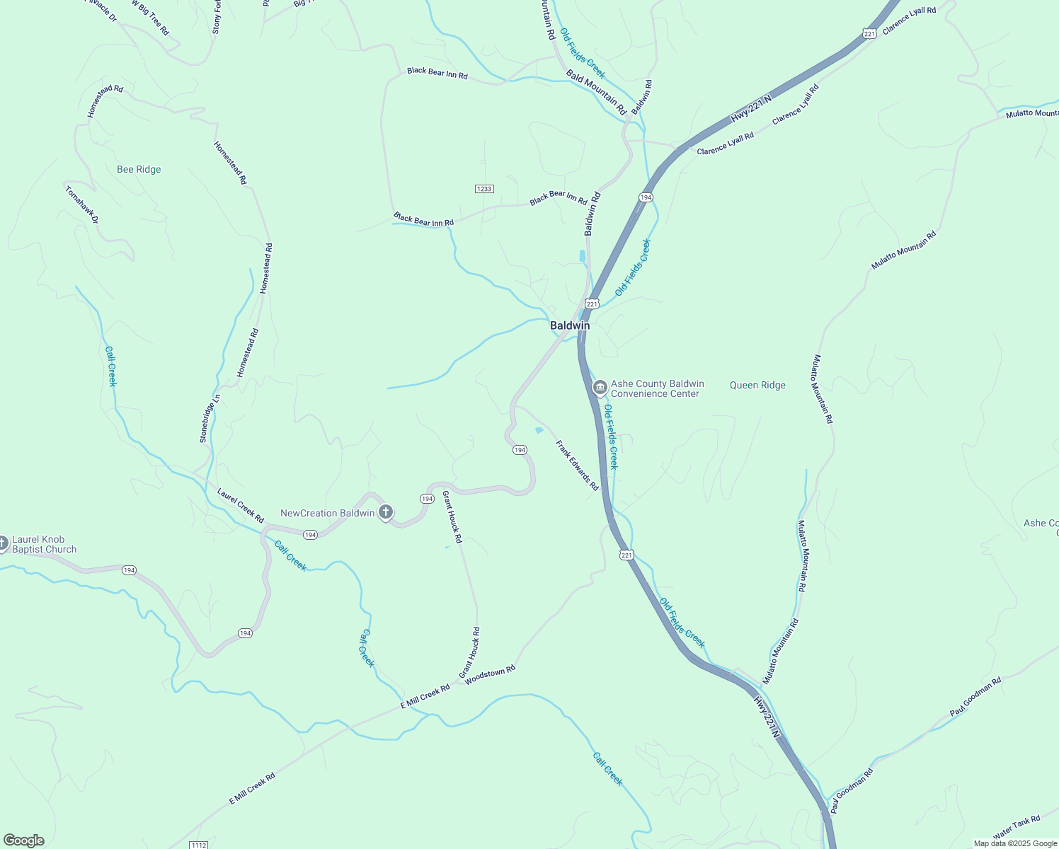 map of restaurants, bars, coffee shops, grocery stores, and more near 477 Frank Edwards Road in West Jefferson