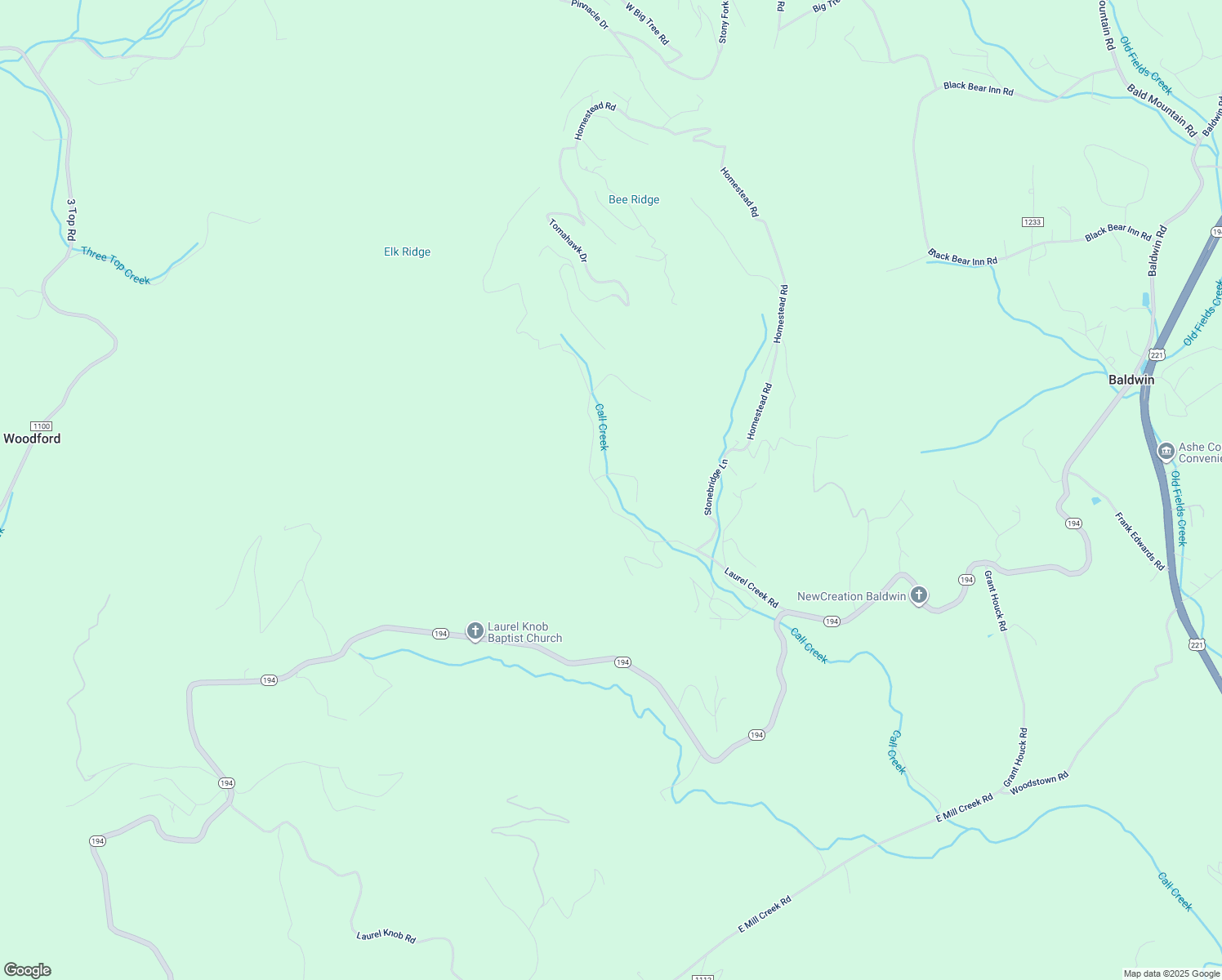 map of restaurants, bars, coffee shops, grocery stores, and more near 830 Laurel Creek Road in Todd