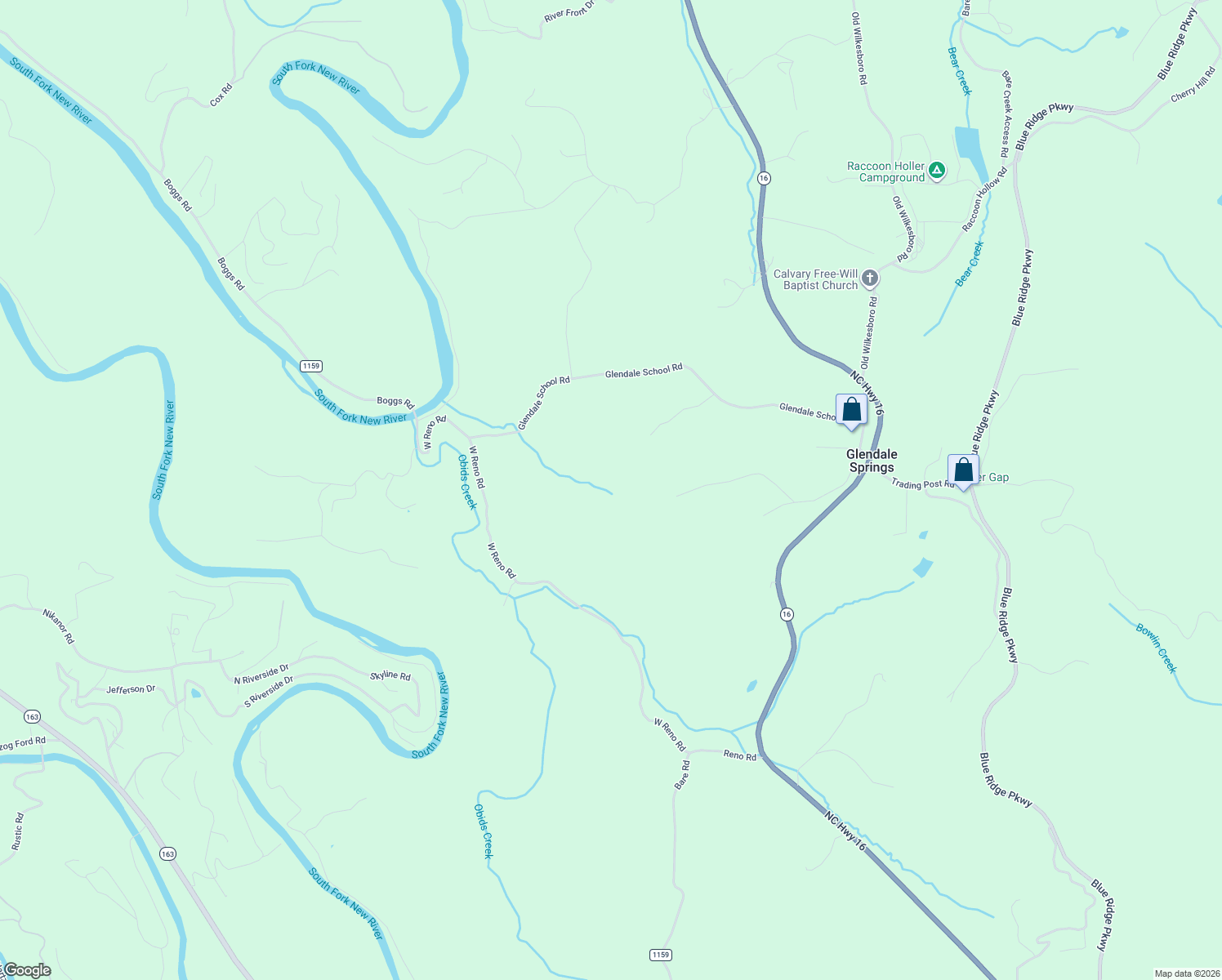 map of restaurants, bars, coffee shops, grocery stores, and more near 480 Ray Miller Road in West Jefferson