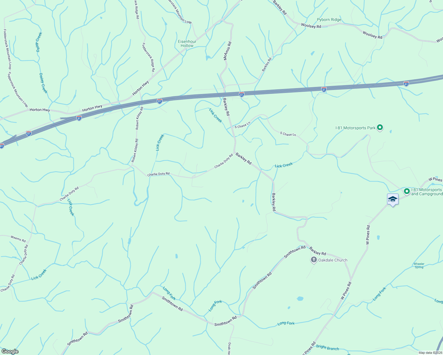 map of restaurants, bars, coffee shops, grocery stores, and more near 3530 Charlie Doty Road in Greeneville