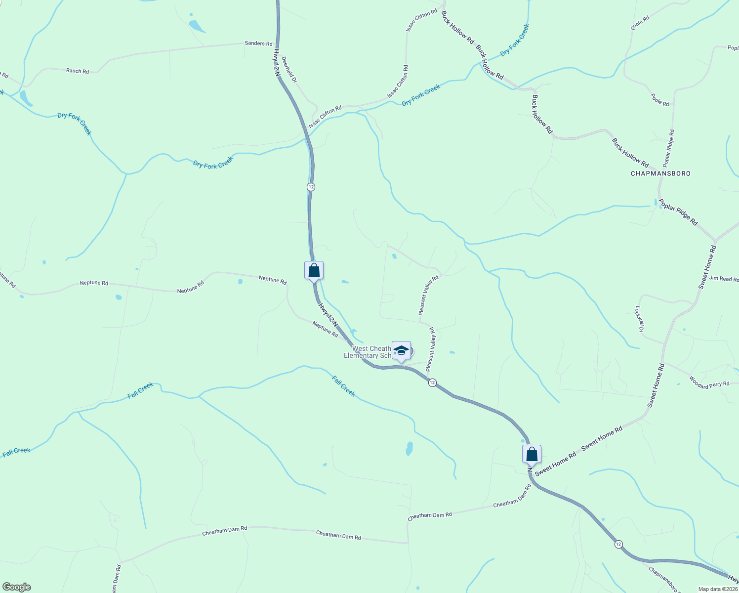 map of restaurants, bars, coffee shops, grocery stores, and more near 1125 Pleasant Valley Road in Chapmansboro