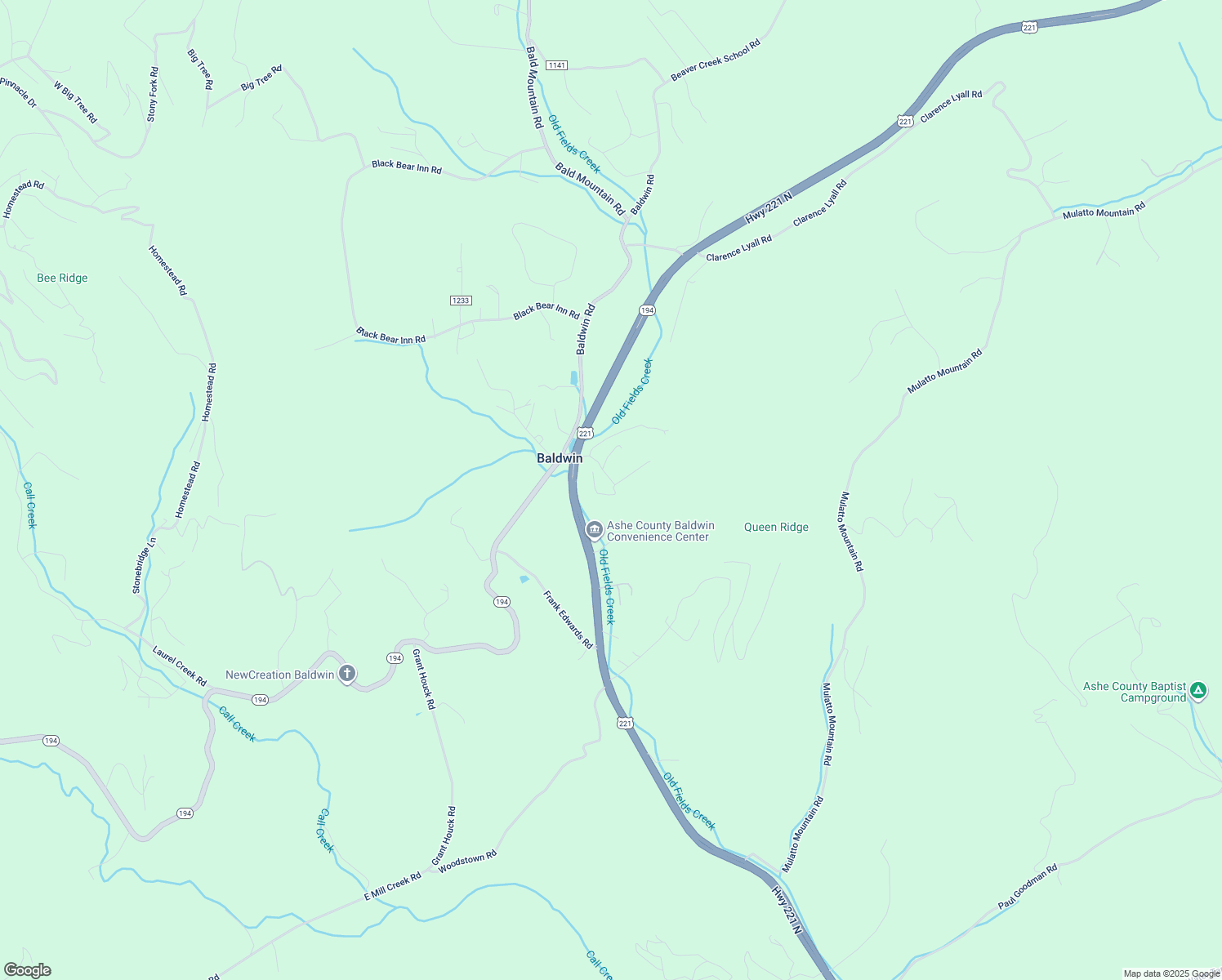 map of restaurants, bars, coffee shops, grocery stores, and more near 104 Hillside Drive in West Jefferson