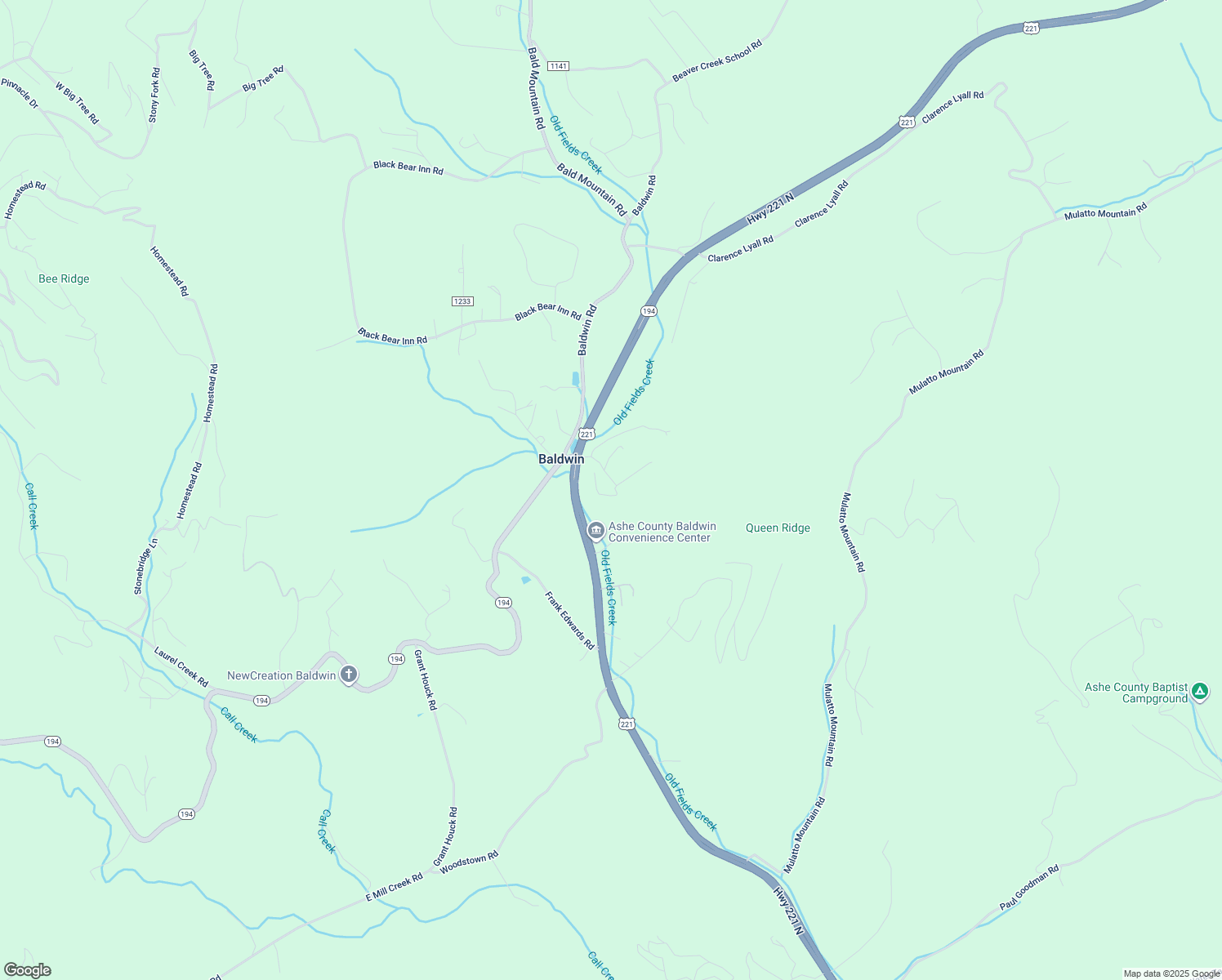 map of restaurants, bars, coffee shops, grocery stores, and more near 104 Hillside Drive in West Jefferson
