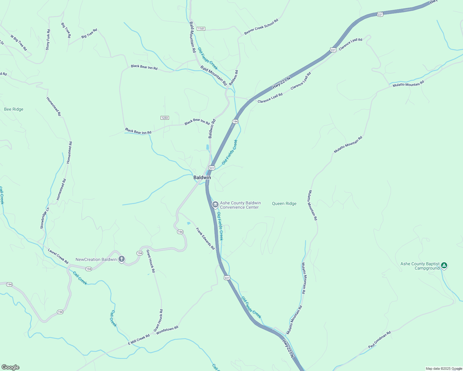 map of restaurants, bars, coffee shops, grocery stores, and more near 320 Vernon Roten Road in West Jefferson