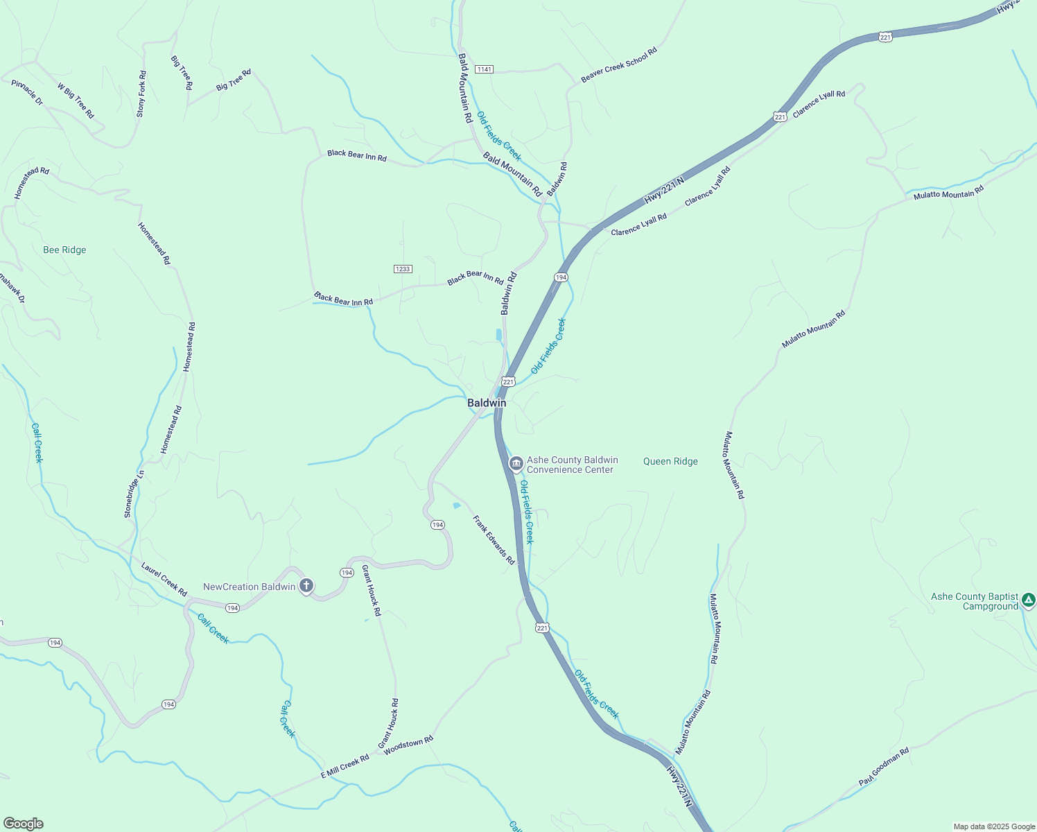 map of restaurants, bars, coffee shops, grocery stores, and more near 218 Hillside Drive in West Jefferson
