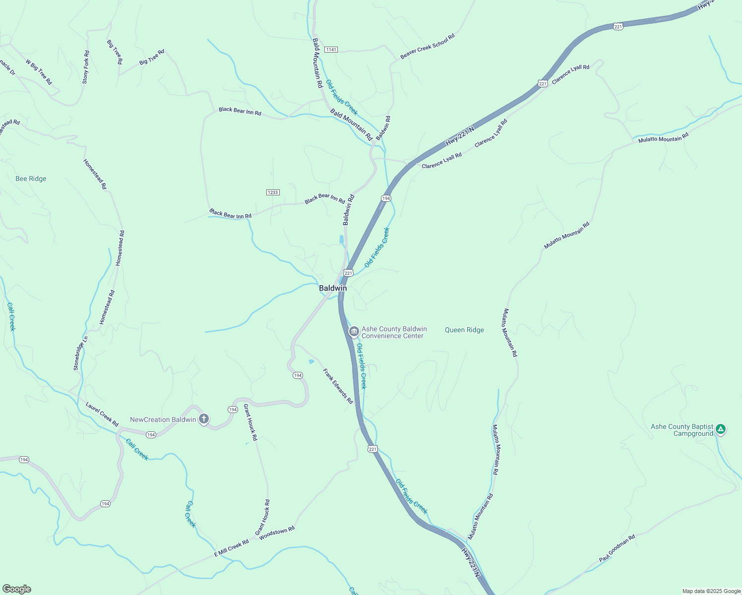 map of restaurants, bars, coffee shops, grocery stores, and more near 291 Vernon Roten Road in West Jefferson