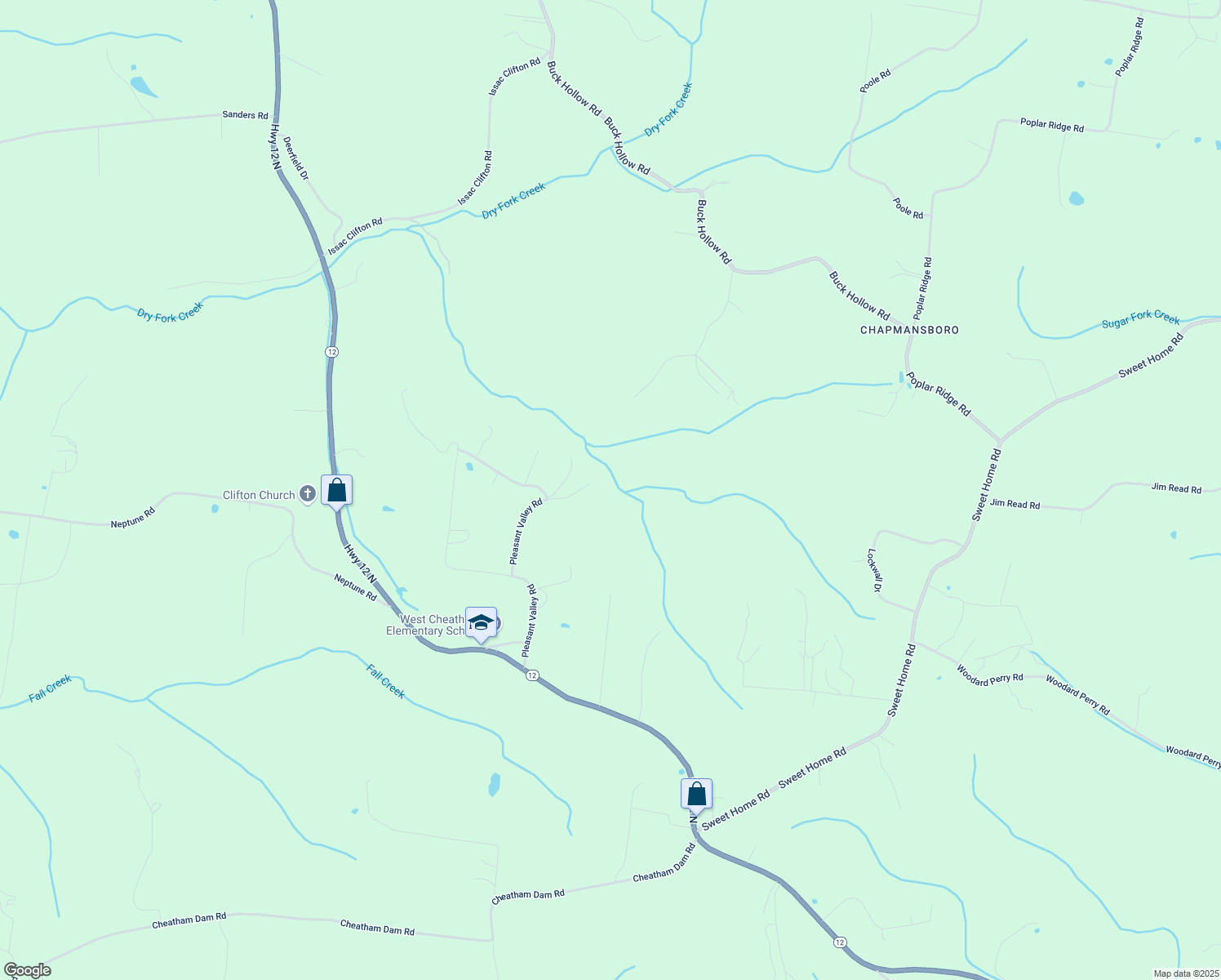 map of restaurants, bars, coffee shops, grocery stores, and more near 1014 Perry Road in Chapmansboro