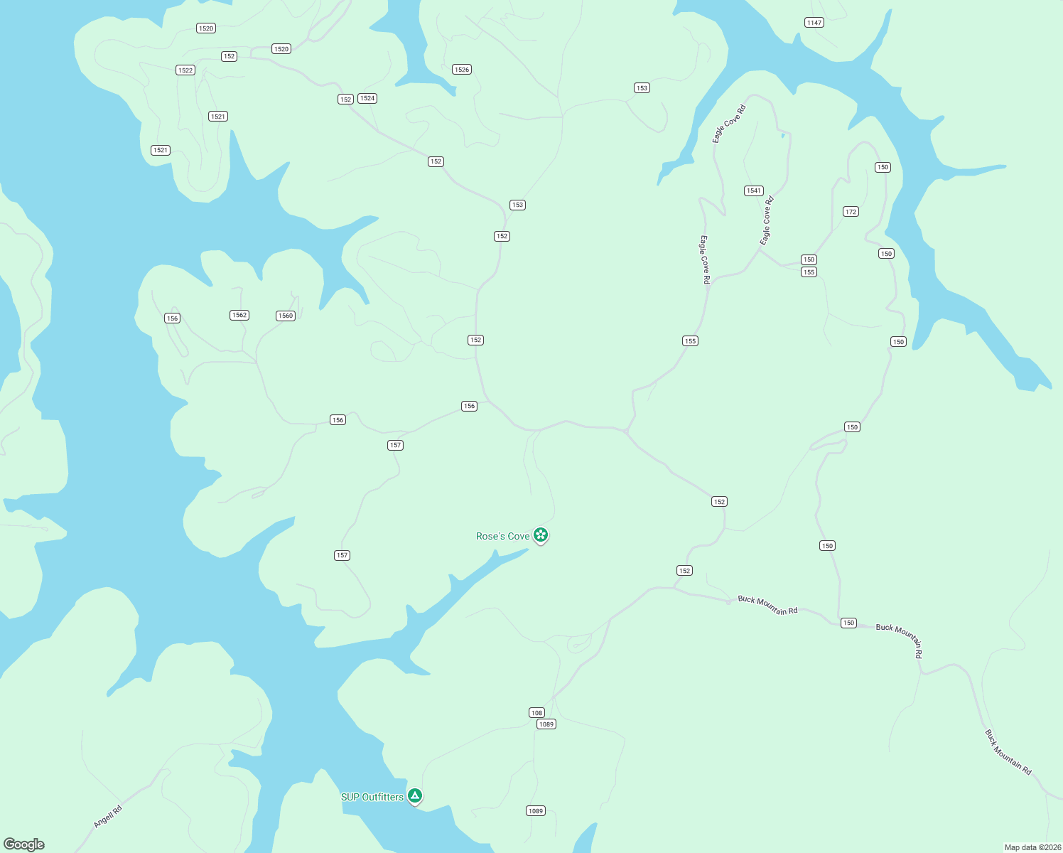 map of restaurants, bars, coffee shops, grocery stores, and more near County Road 152 in Eureka Springs