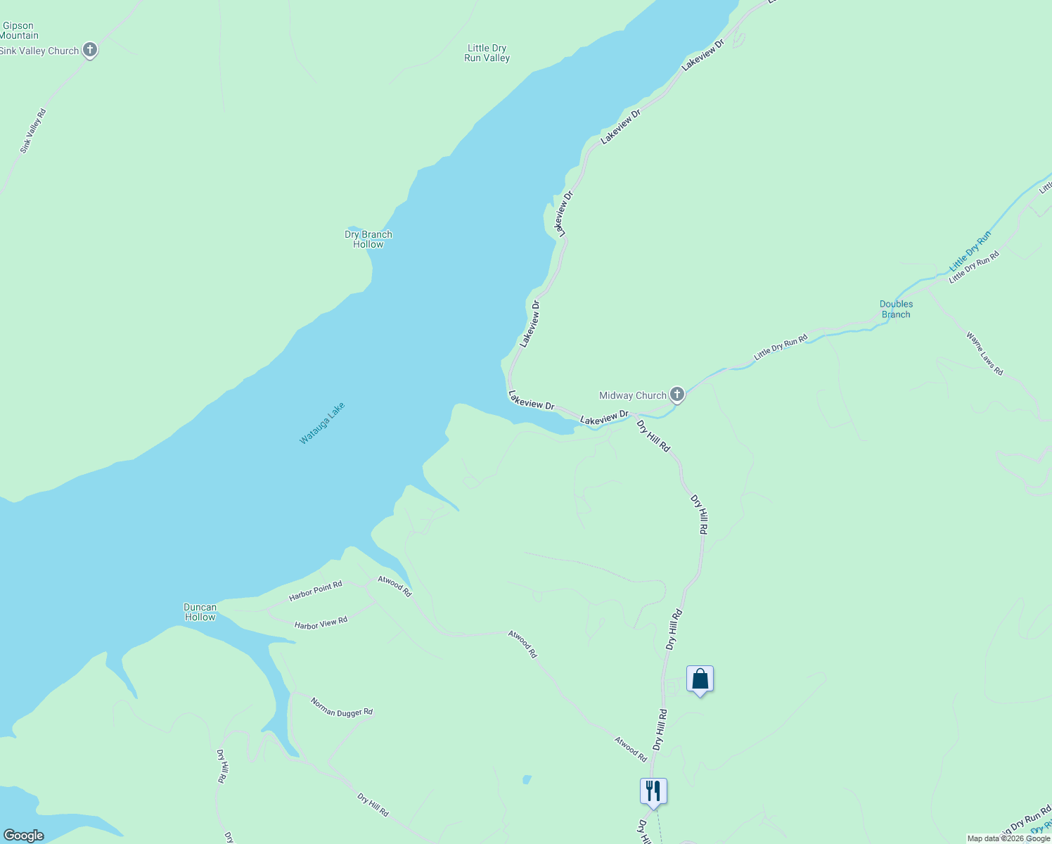 map of restaurants, bars, coffee shops, grocery stores, and more near 502 Goose Bradley Lane in Butler
