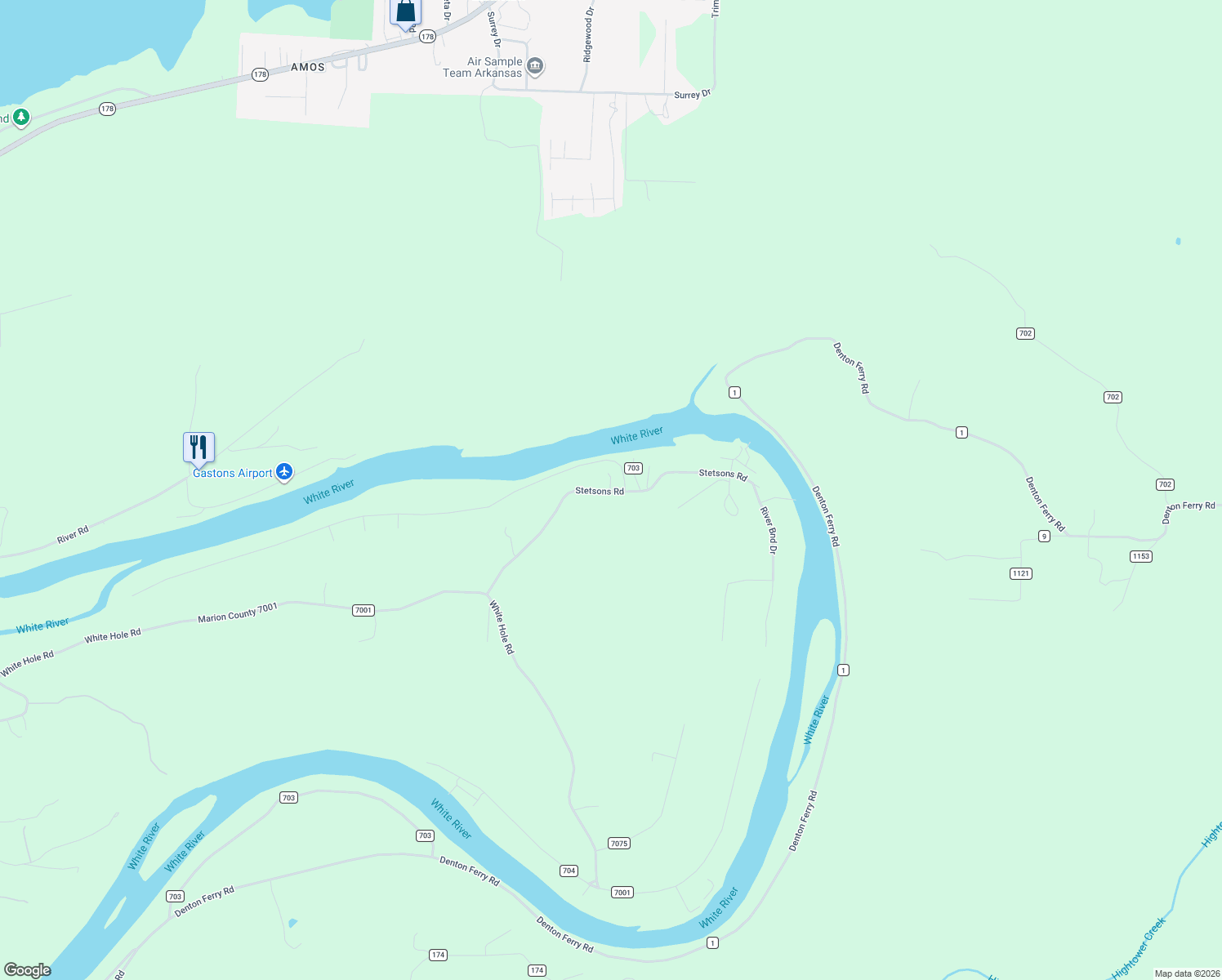 map of restaurants, bars, coffee shops, grocery stores, and more near 496 Marion County 7002 in Flippin