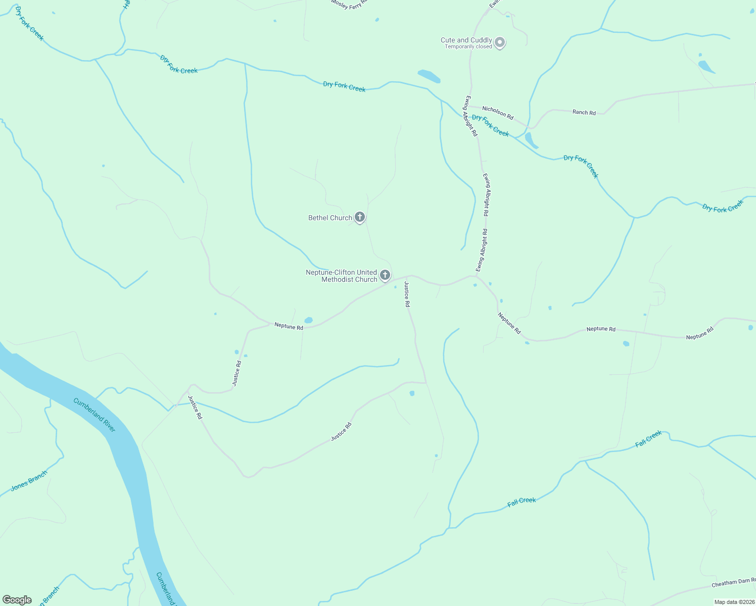 map of restaurants, bars, coffee shops, grocery stores, and more near 1629 Neptune Road in Ashland City
