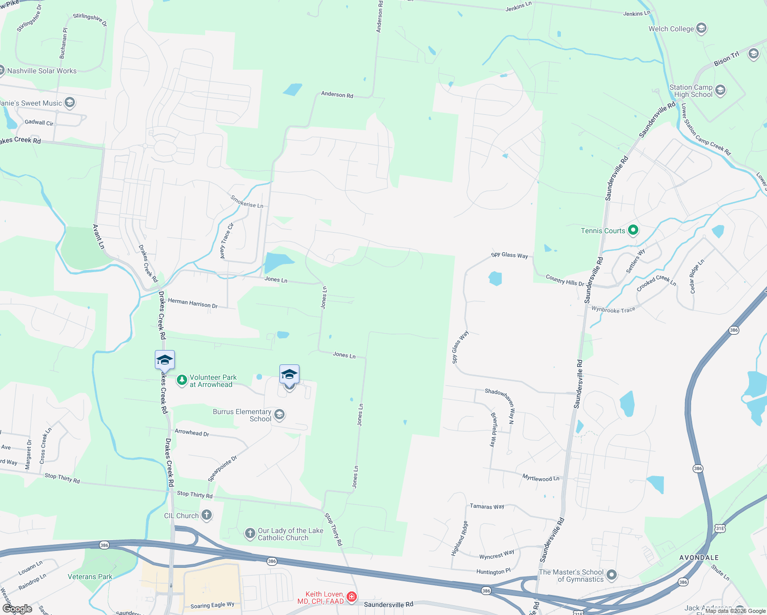 map of restaurants, bars, coffee shops, grocery stores, and more near 1039 Hillview Drive in Hendersonville