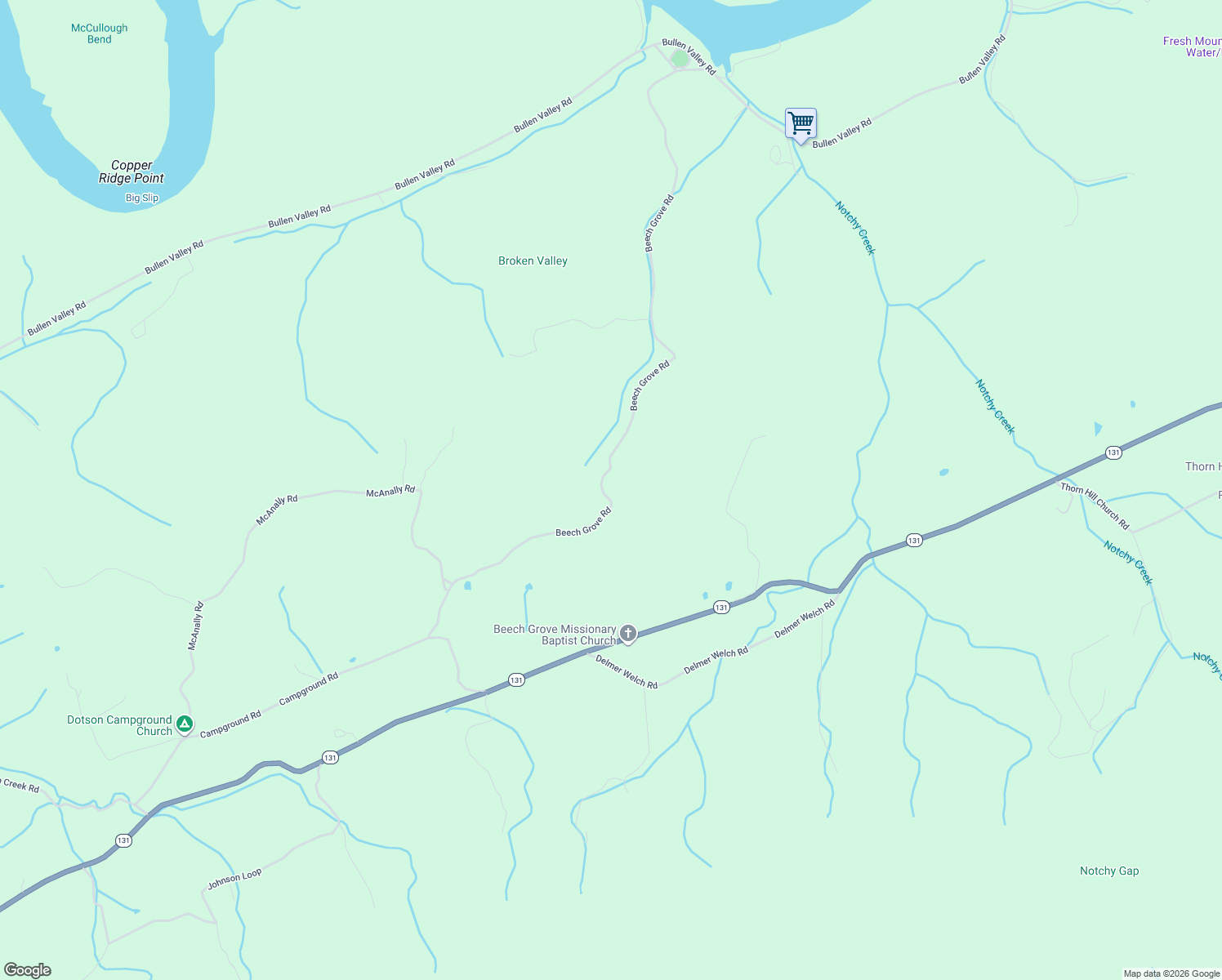 map of restaurants, bars, coffee shops, grocery stores, and more near 700 Beech Grove Road in Thorn Hill