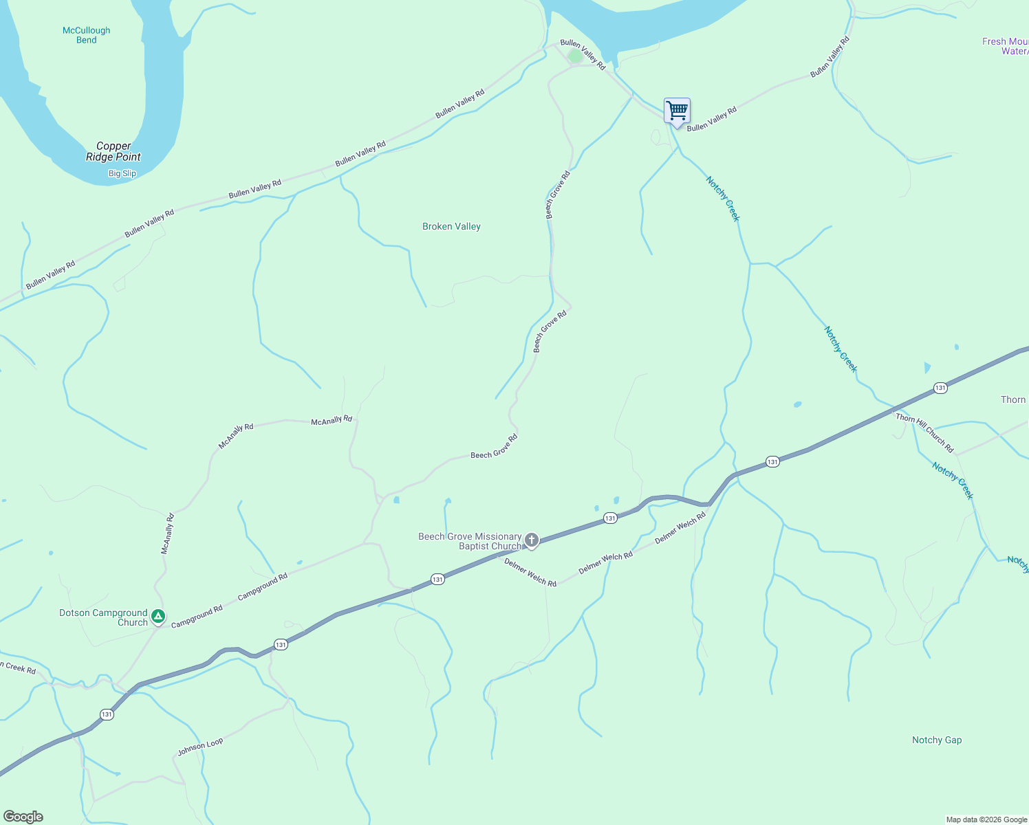 map of restaurants, bars, coffee shops, grocery stores, and more near 700 Beech Grove Road in Thorn Hill