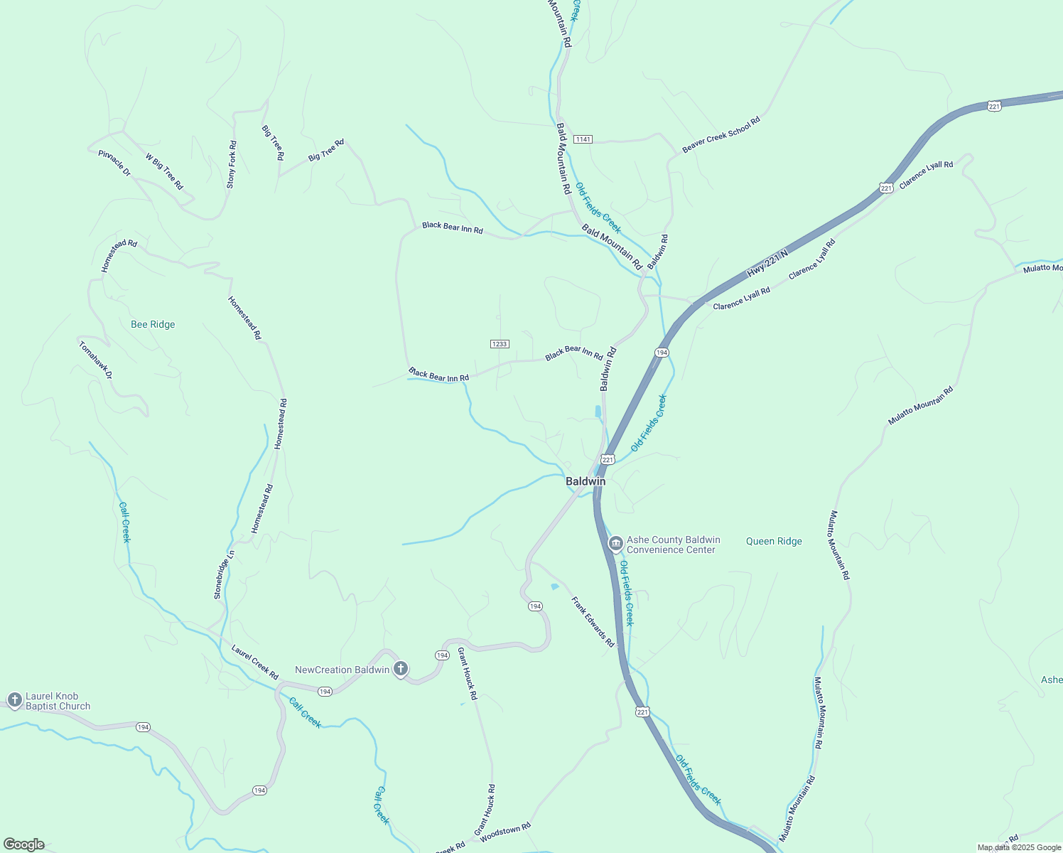 map of restaurants, bars, coffee shops, grocery stores, and more near 413 Earnest Howell Road in West Jefferson