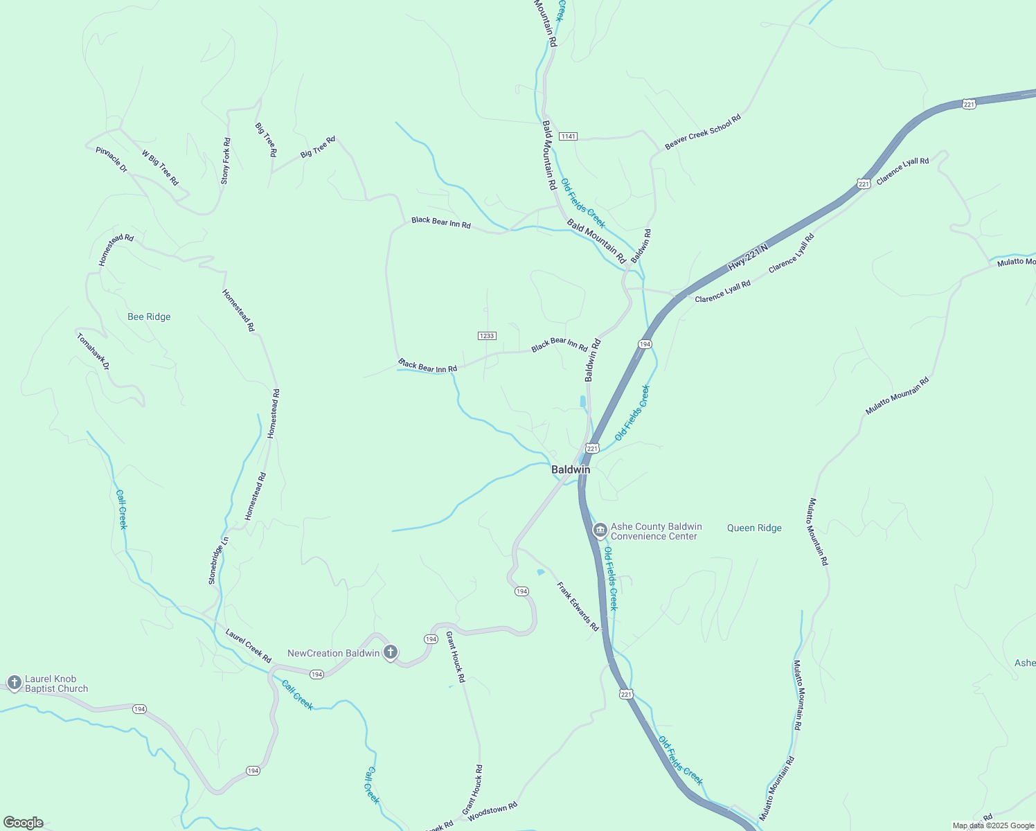 map of restaurants, bars, coffee shops, grocery stores, and more near 413 Earnest Howell Road in West Jefferson