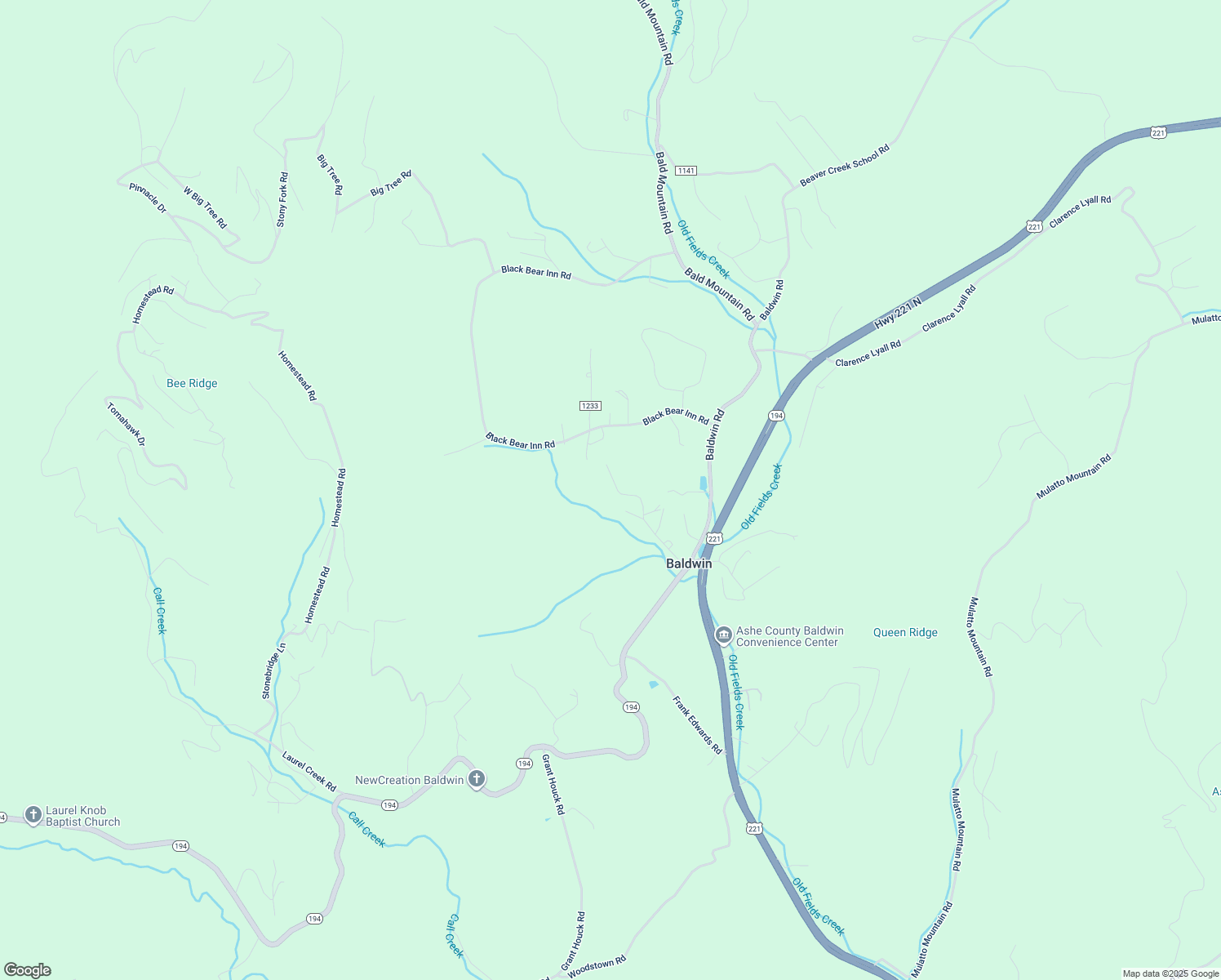 map of restaurants, bars, coffee shops, grocery stores, and more near 457 Earnest Howell Road in West Jefferson