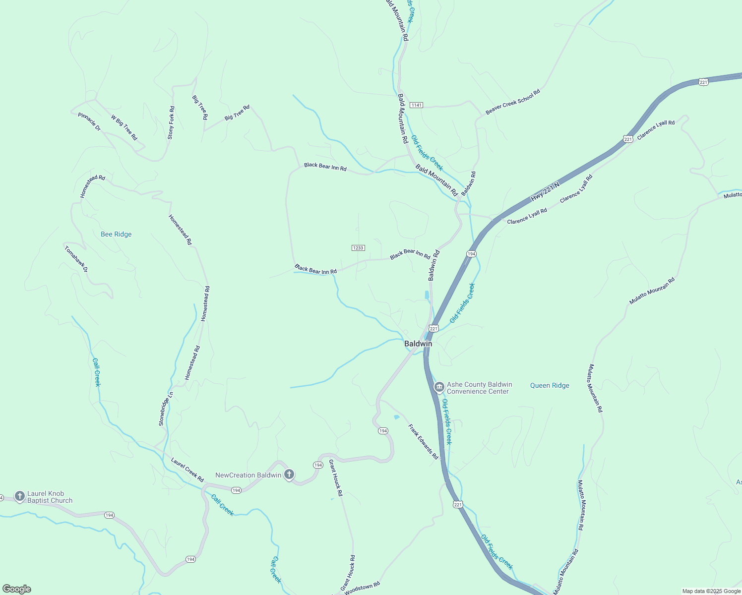 map of restaurants, bars, coffee shops, grocery stores, and more near 457 Earnest Howell Road in West Jefferson