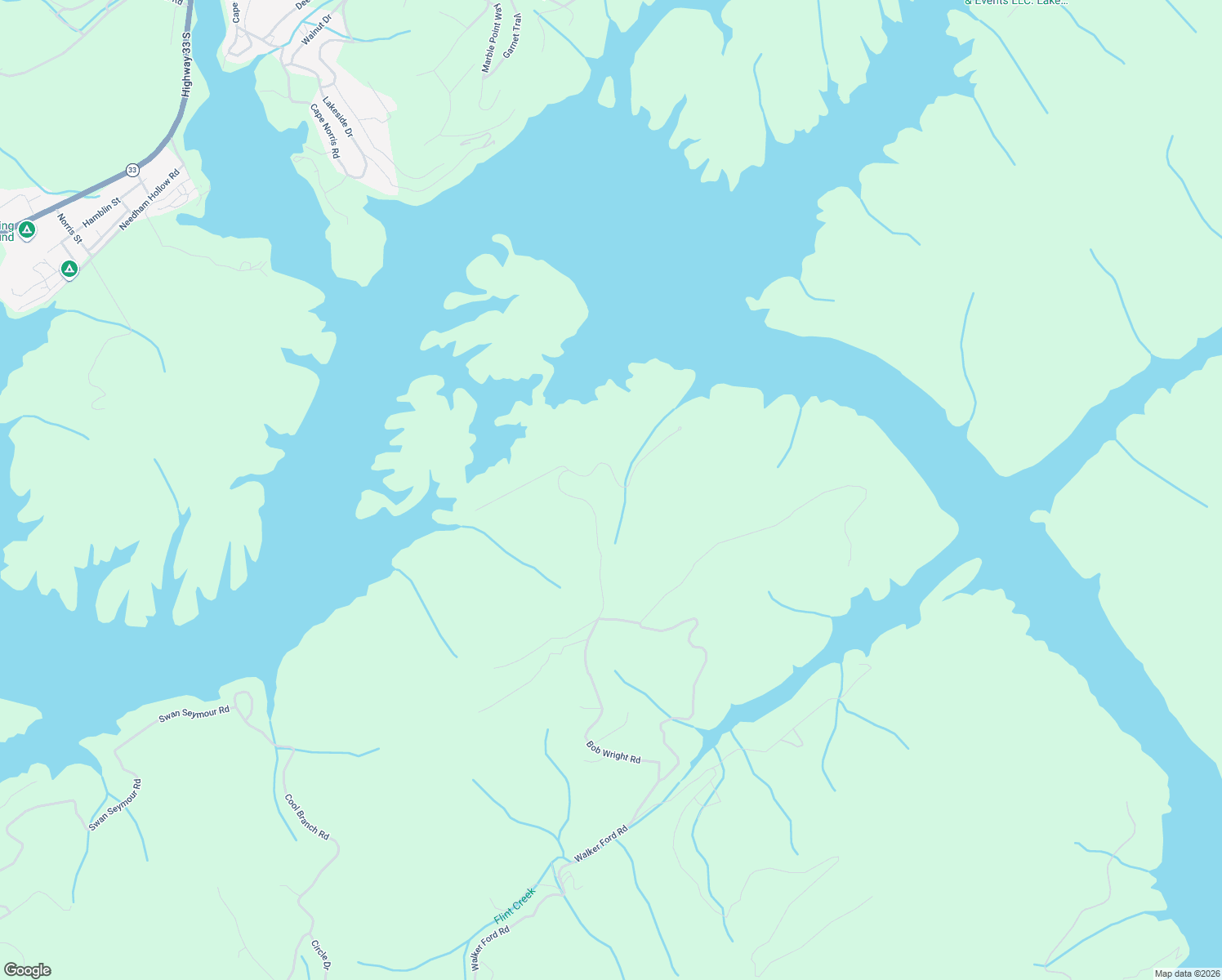 map of restaurants, bars, coffee shops, grocery stores, and more near Bob Wright Road in Maynardville