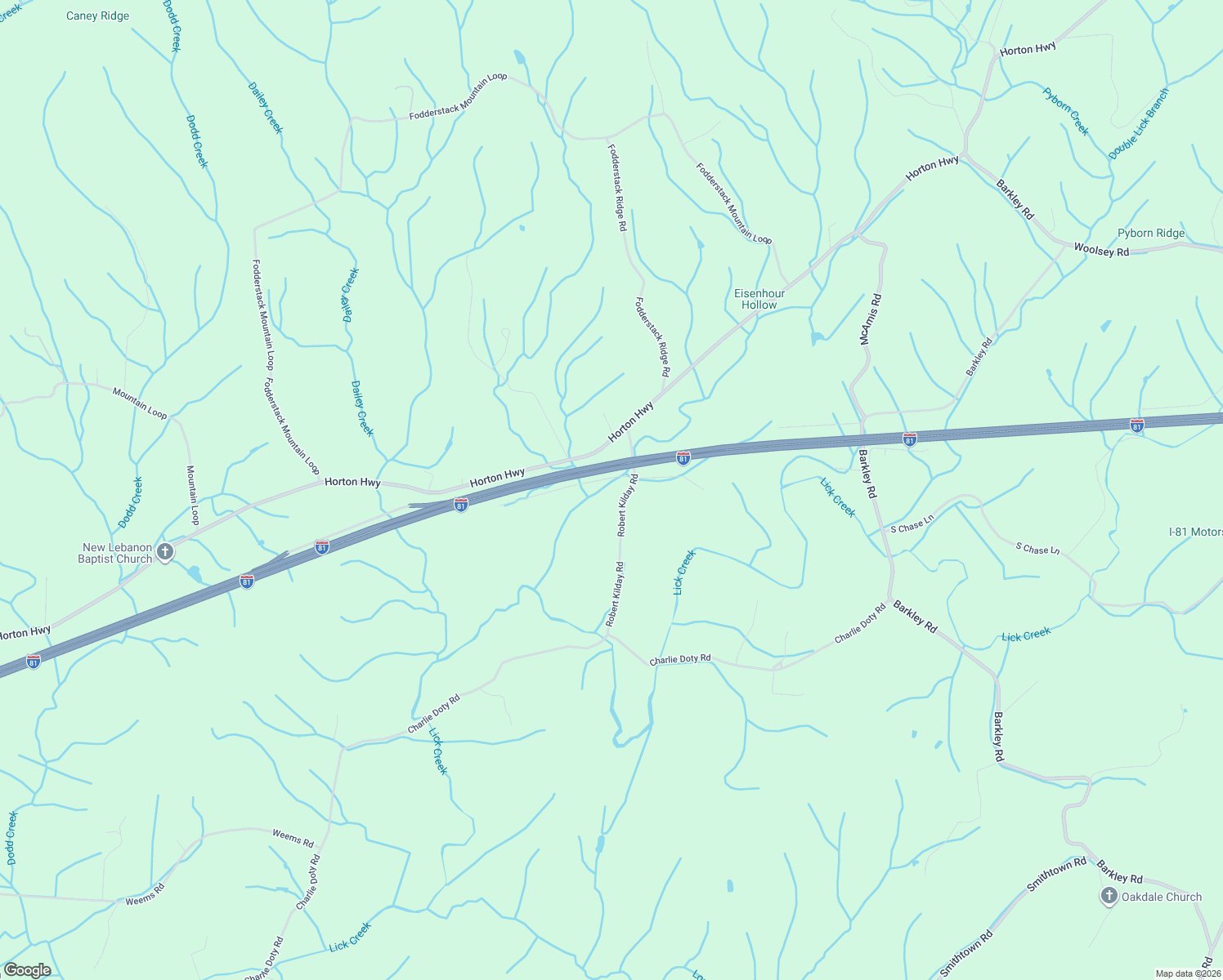 map of restaurants, bars, coffee shops, grocery stores, and more near 111 Garden Oaks Lane in Greeneville
