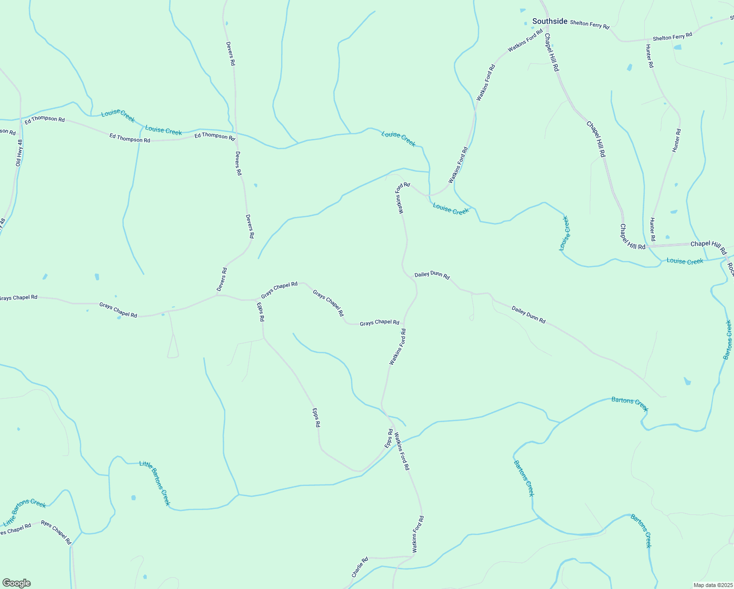 map of restaurants, bars, coffee shops, grocery stores, and more near in Southside