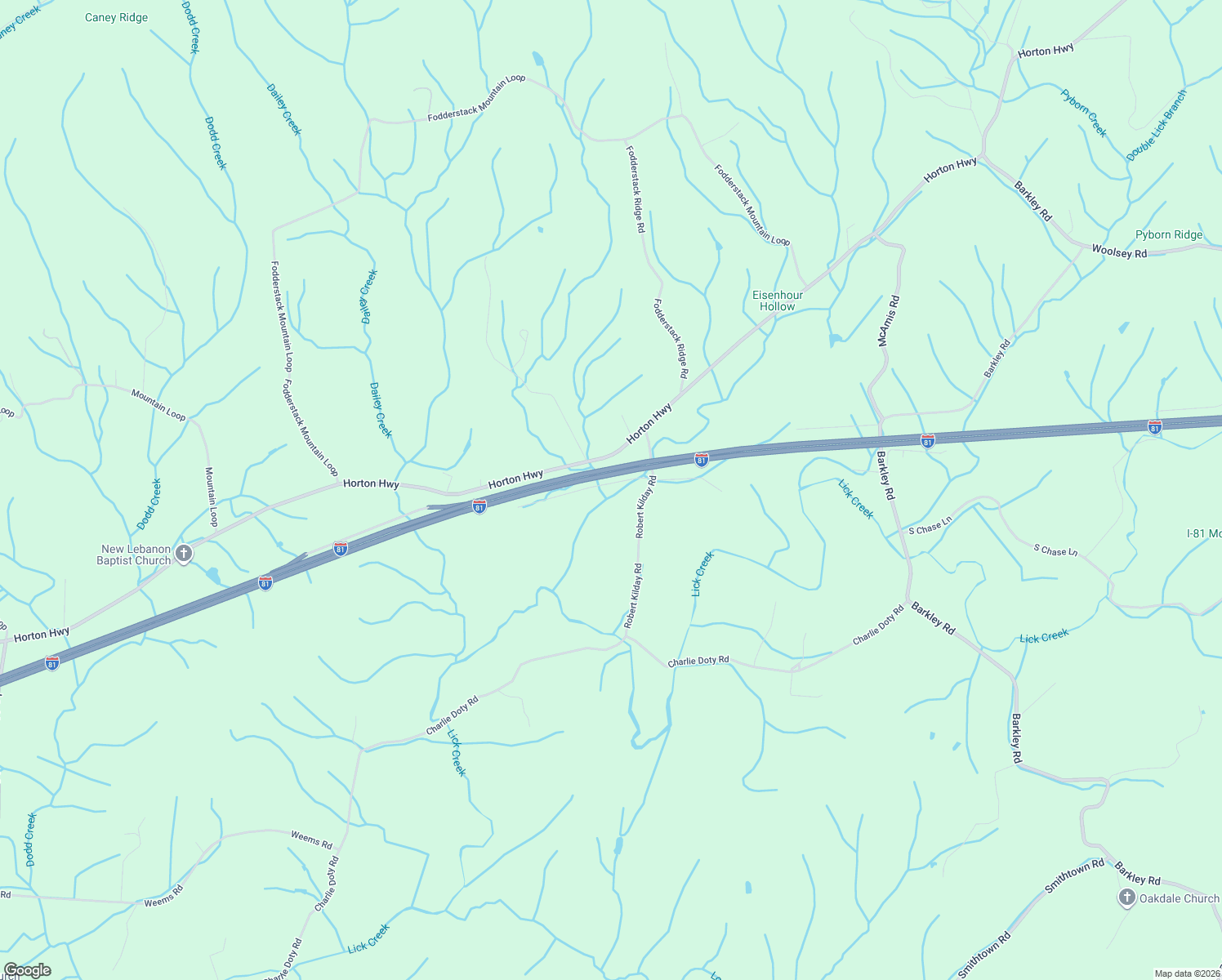 map of restaurants, bars, coffee shops, grocery stores, and more near 111 Garden Oaks Lane in Greeneville