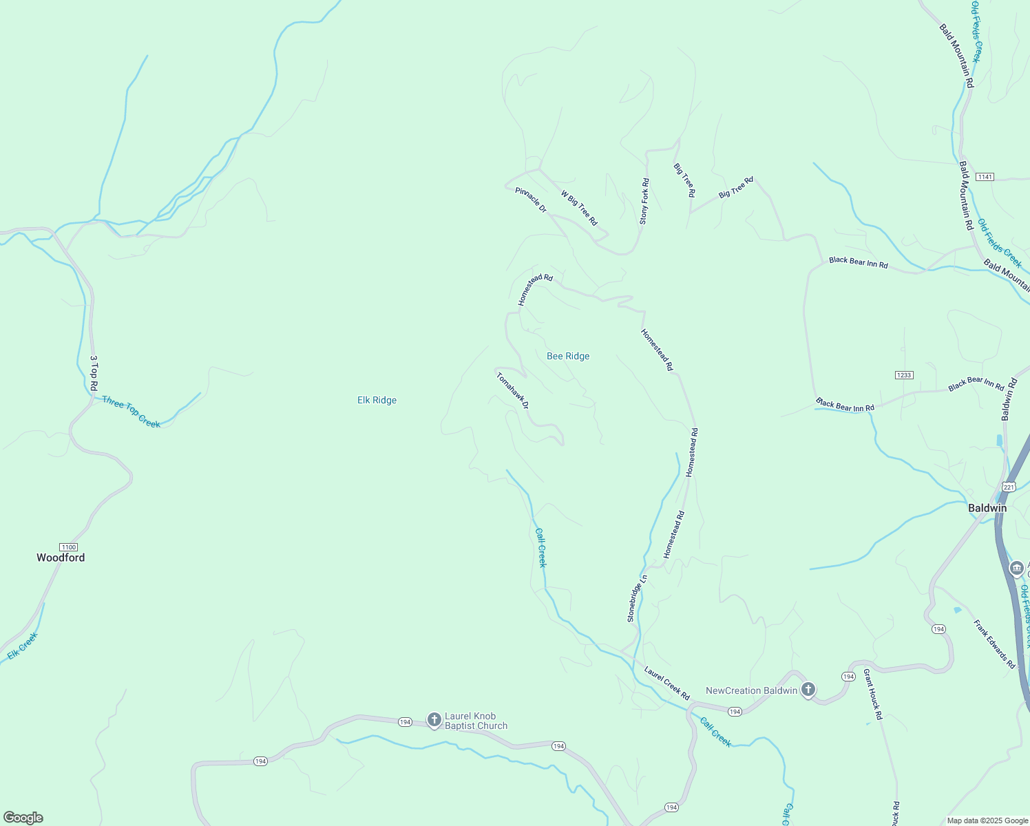 map of restaurants, bars, coffee shops, grocery stores, and more near 1220 Tomahawk Drive in Todd