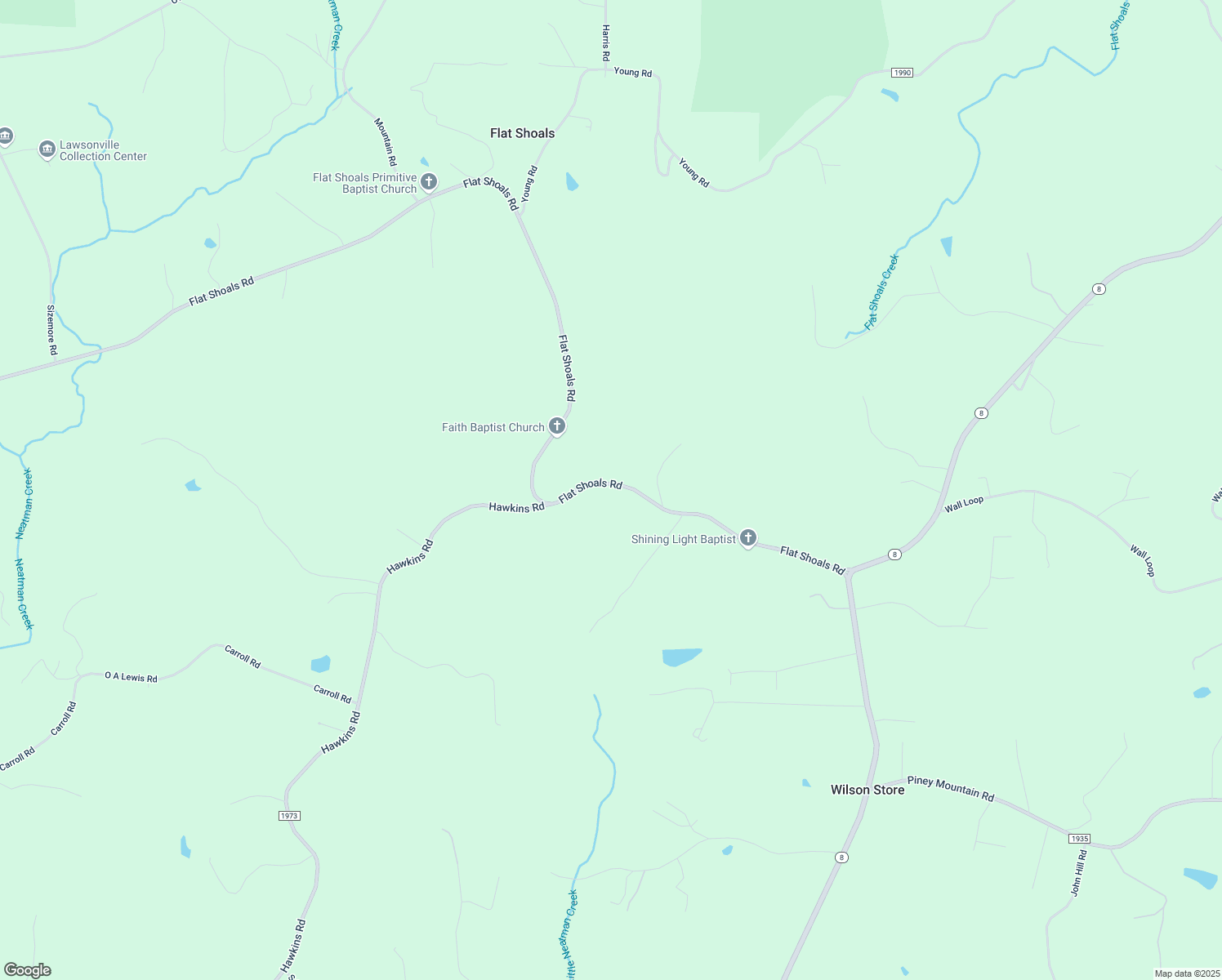 map of restaurants, bars, coffee shops, grocery stores, and more near 4360 Flat Shoals Road in Walnut Cove