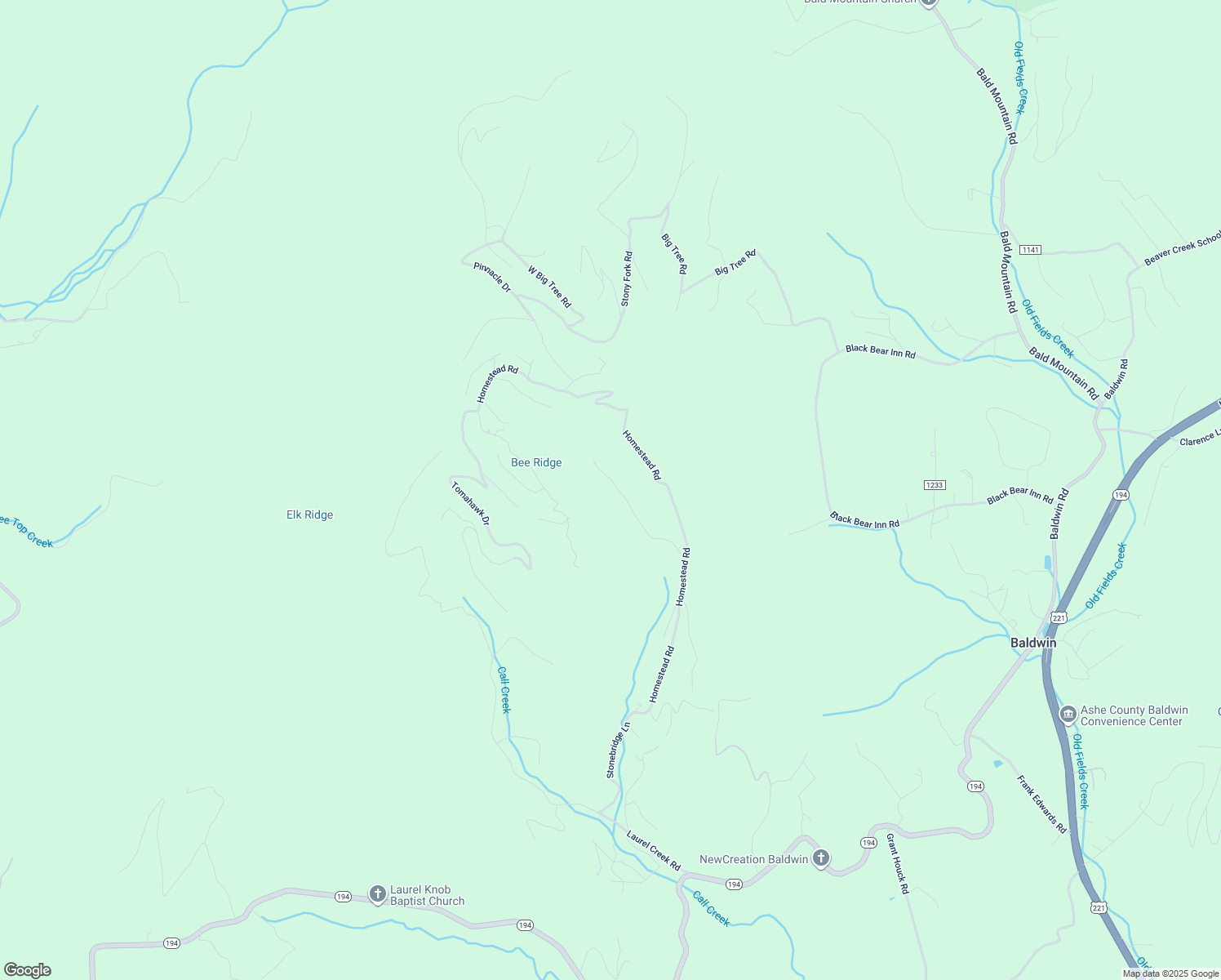 map of restaurants, bars, coffee shops, grocery stores, and more near 469 Falls Creek Road in Todd