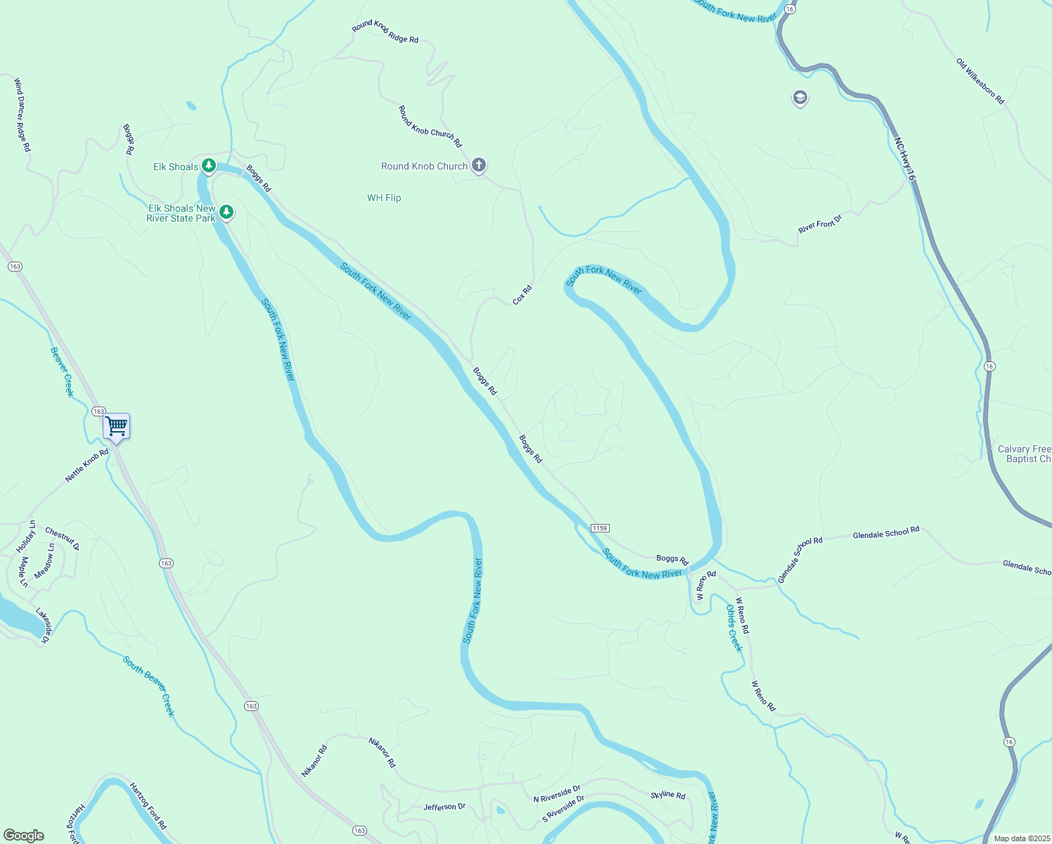 map of restaurants, bars, coffee shops, grocery stores, and more near 2953 Boggs Road in West Jefferson