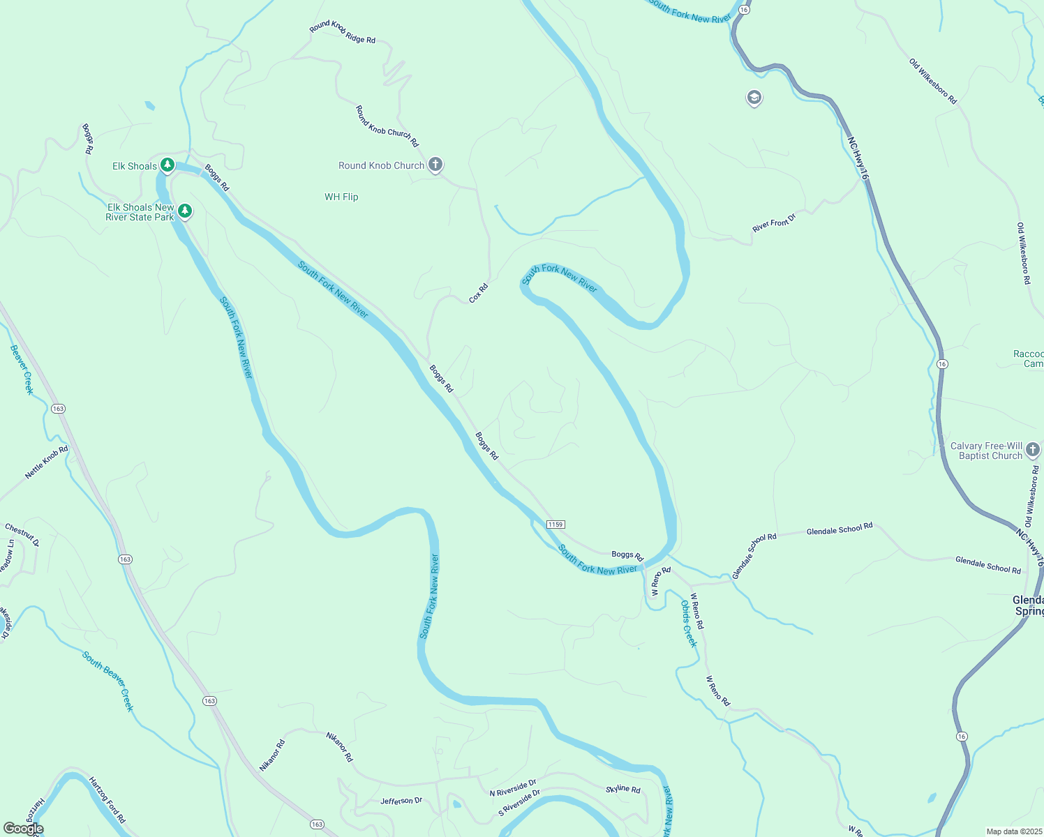 map of restaurants, bars, coffee shops, grocery stores, and more near Quail Lane in Ashe County