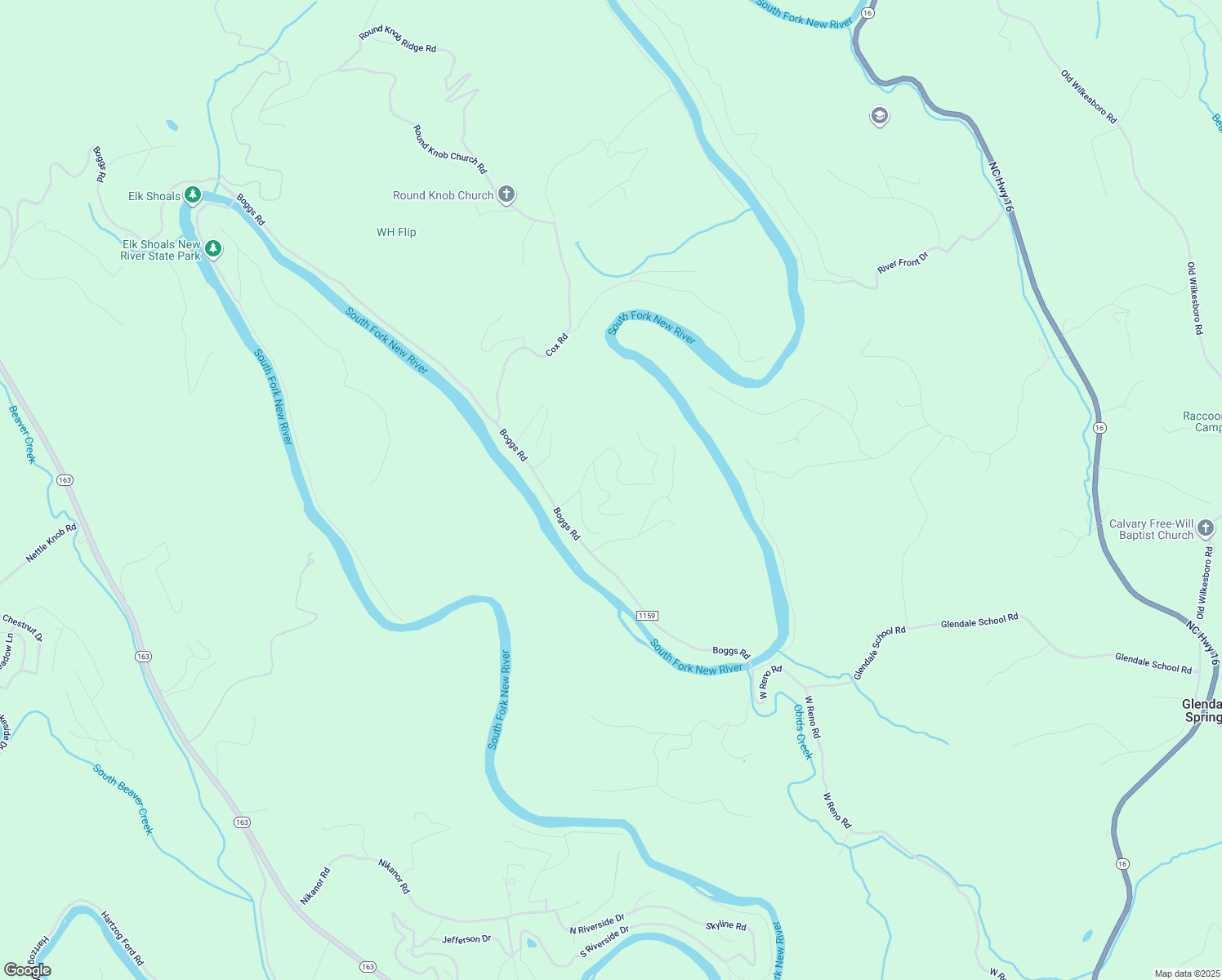 map of restaurants, bars, coffee shops, grocery stores, and more near Quail Lane in Ashe County