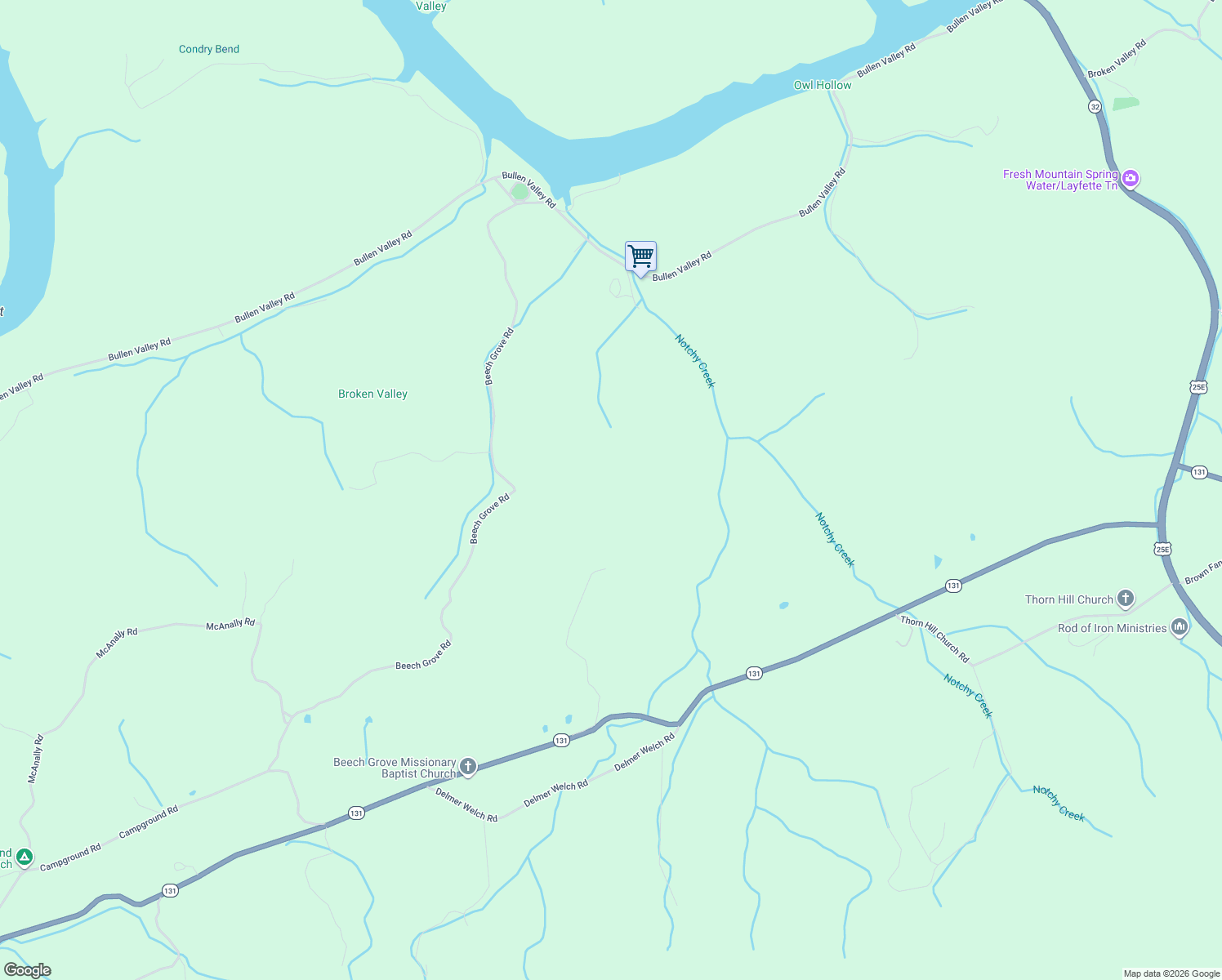 map of restaurants, bars, coffee shops, grocery stores, and more near in Thorn Hill