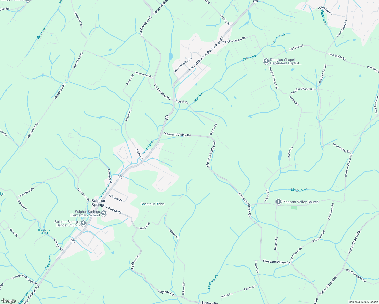 map of restaurants, bars, coffee shops, grocery stores, and more near 139 Bob Walker Road in Jonesborough