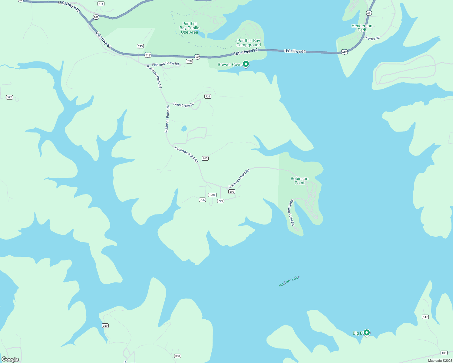 map of restaurants, bars, coffee shops, grocery stores, and more near 1696 Robinson Point Road in Mountain Home