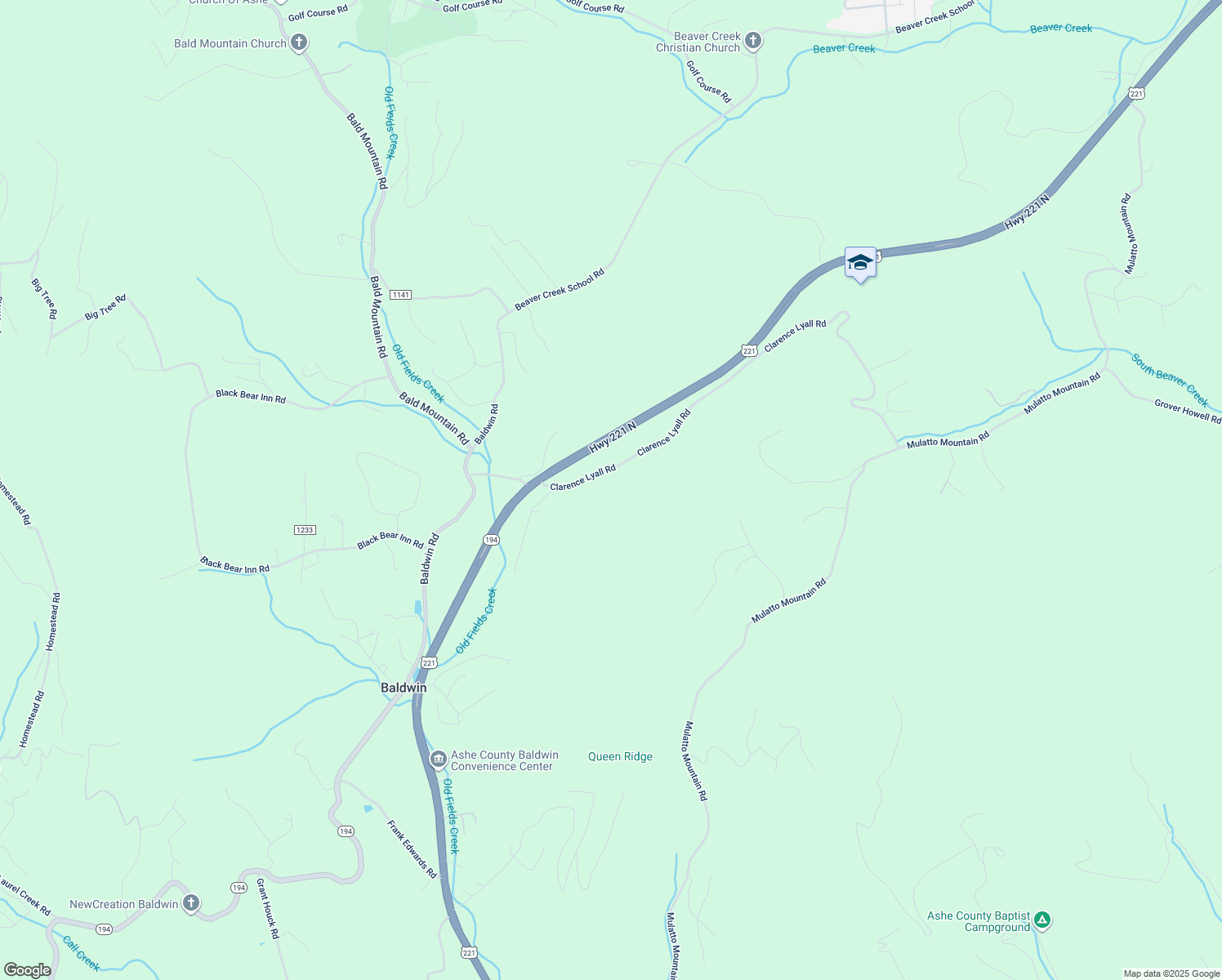 map of restaurants, bars, coffee shops, grocery stores, and more near 512 Clarence Lyall Road in West Jefferson
