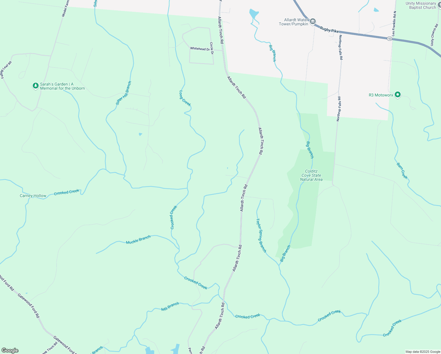 map of restaurants, bars, coffee shops, grocery stores, and more near 1550 Allardt-Tinch Rd in Jamestown