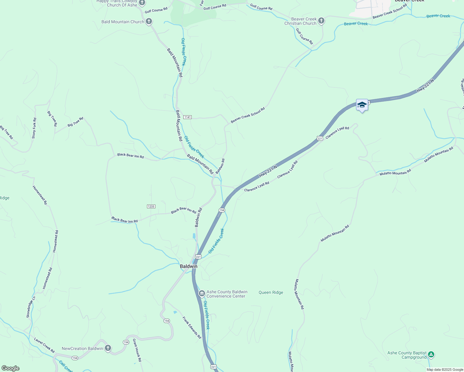 map of restaurants, bars, coffee shops, grocery stores, and more near 101 Calvin Goodman Road in West Jefferson