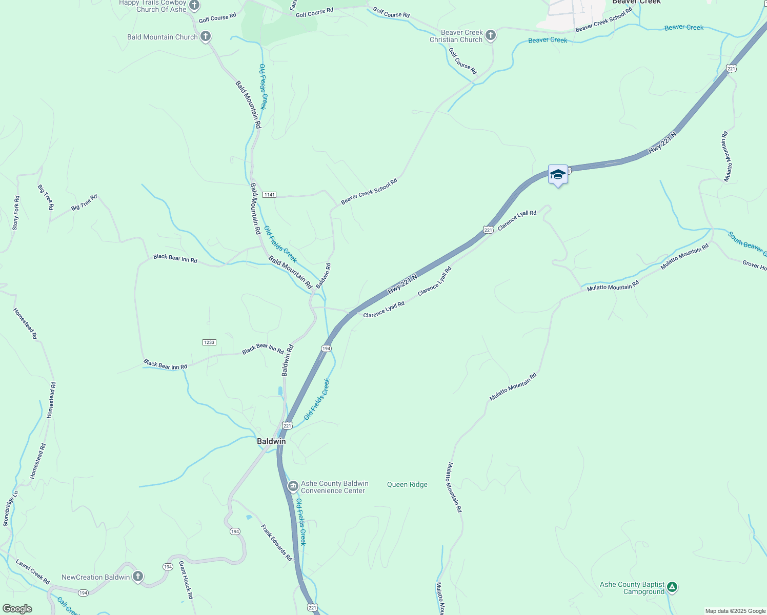 map of restaurants, bars, coffee shops, grocery stores, and more near 457 Clarence Lyall Road in West Jefferson