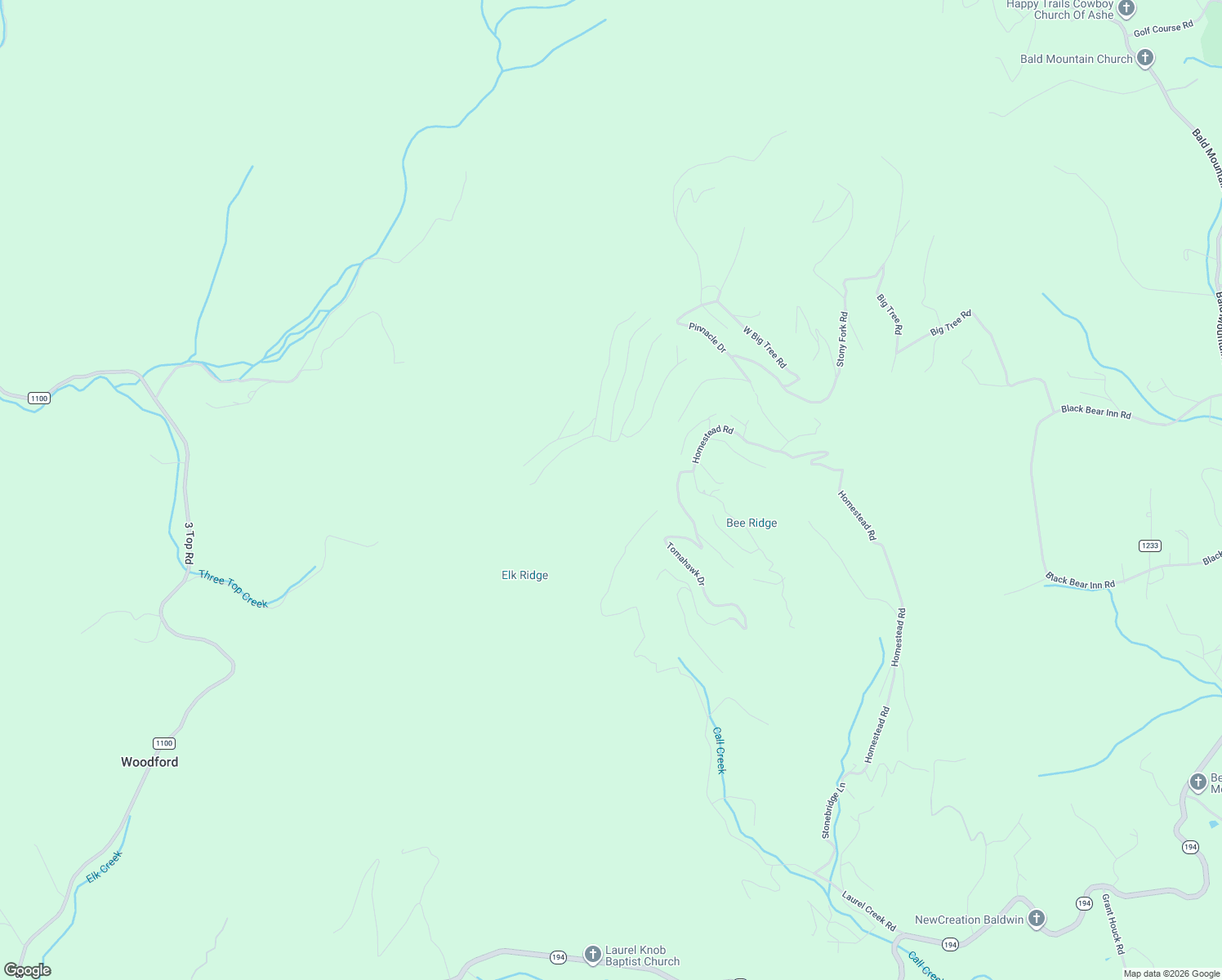 map of restaurants, bars, coffee shops, grocery stores, and more near 2171 Laurel Creek Road Extension in Todd