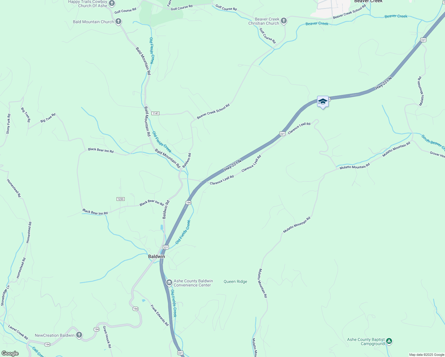 map of restaurants, bars, coffee shops, grocery stores, and more near 457 Clarence Lyall Road in West Jefferson