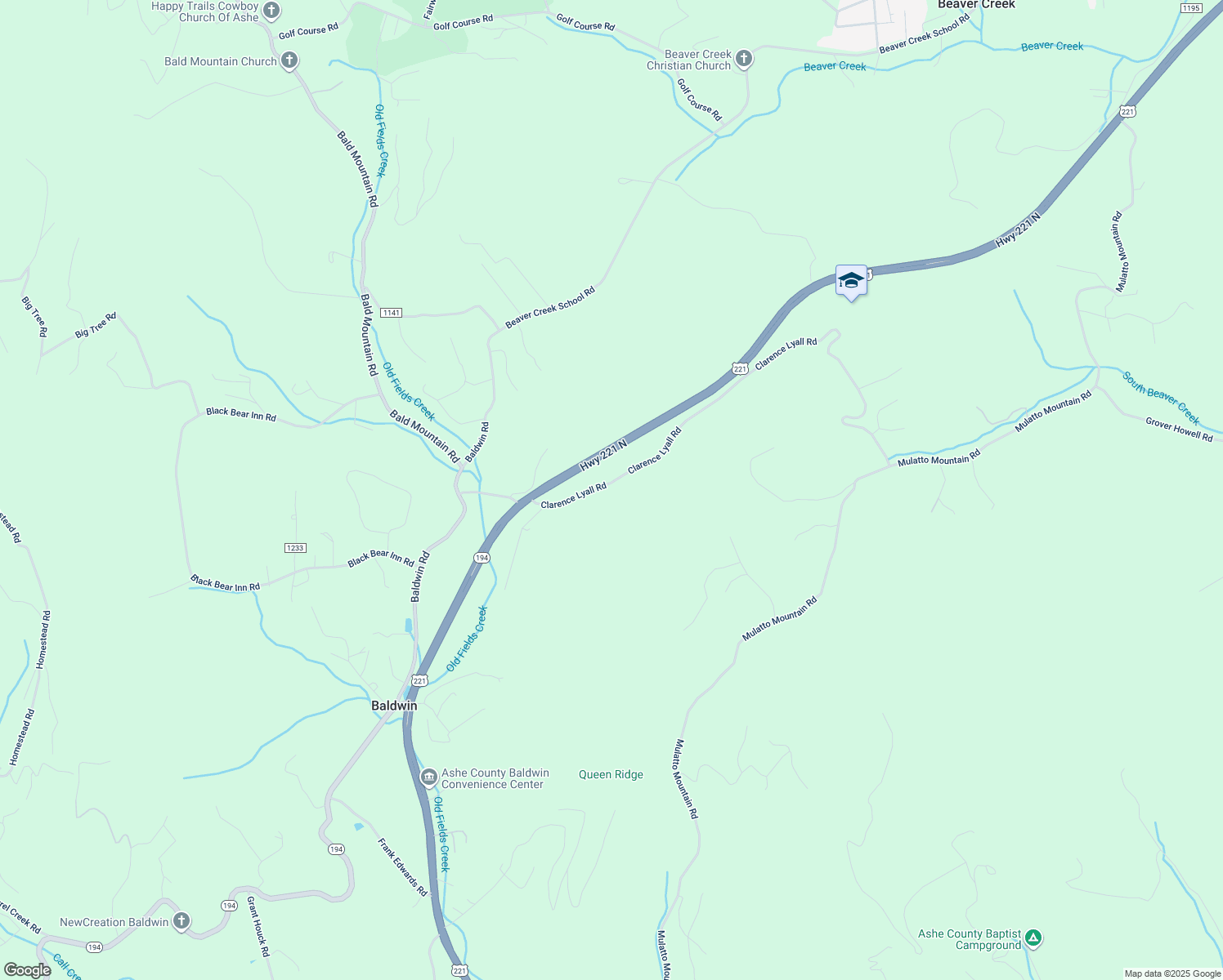 map of restaurants, bars, coffee shops, grocery stores, and more near 556 Clarence Lyall Road in West Jefferson