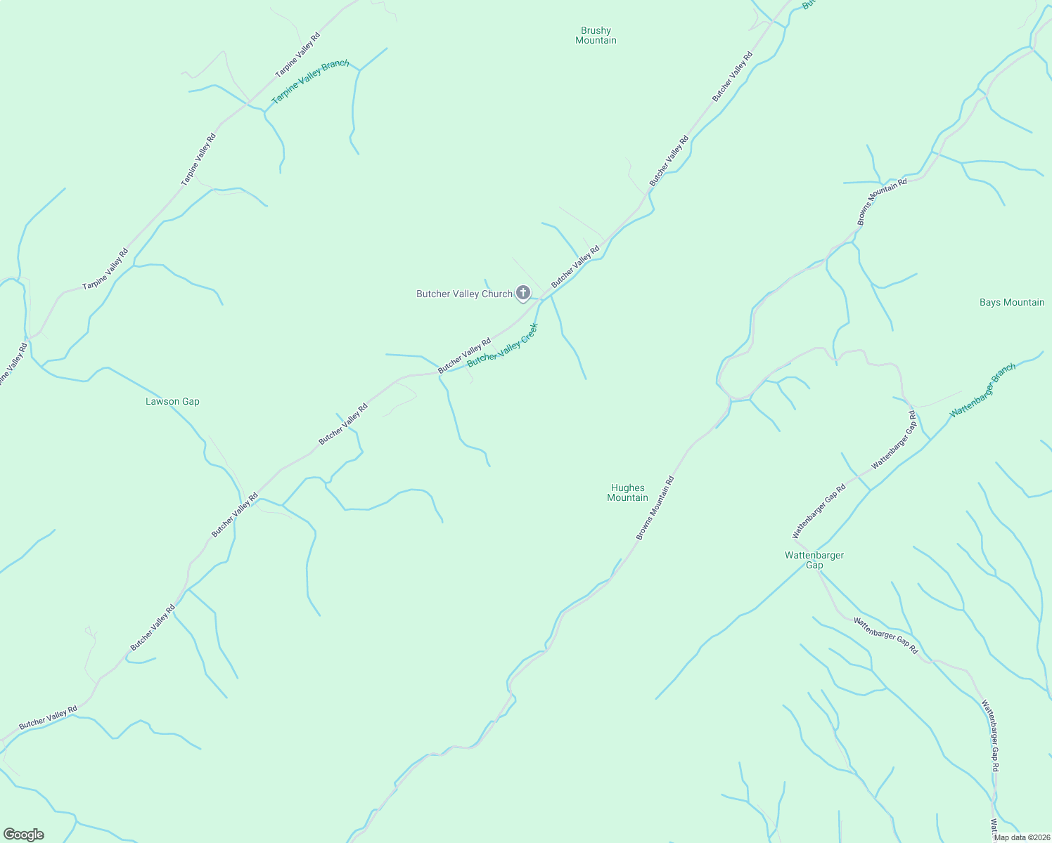 map of restaurants, bars, coffee shops, grocery stores, and more near 773 Butcher Valley Road in Rogersville