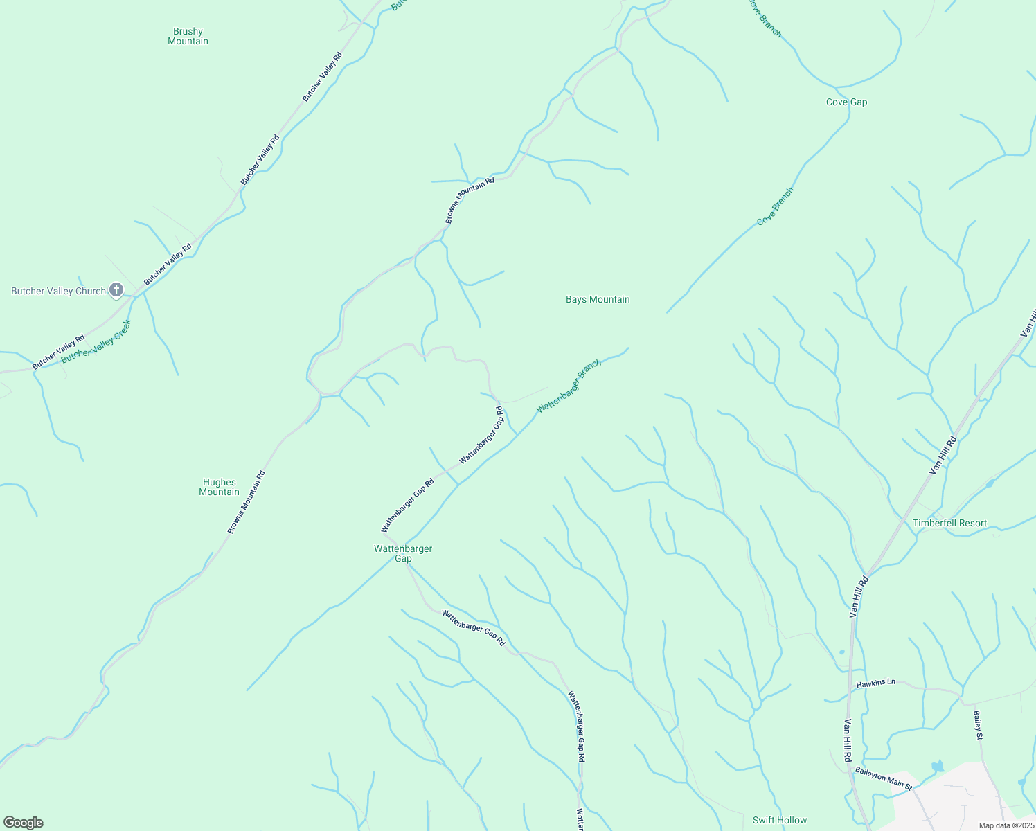 map of restaurants, bars, coffee shops, grocery stores, and more near 2224 Wattenbarger Gap Road in Greeneville