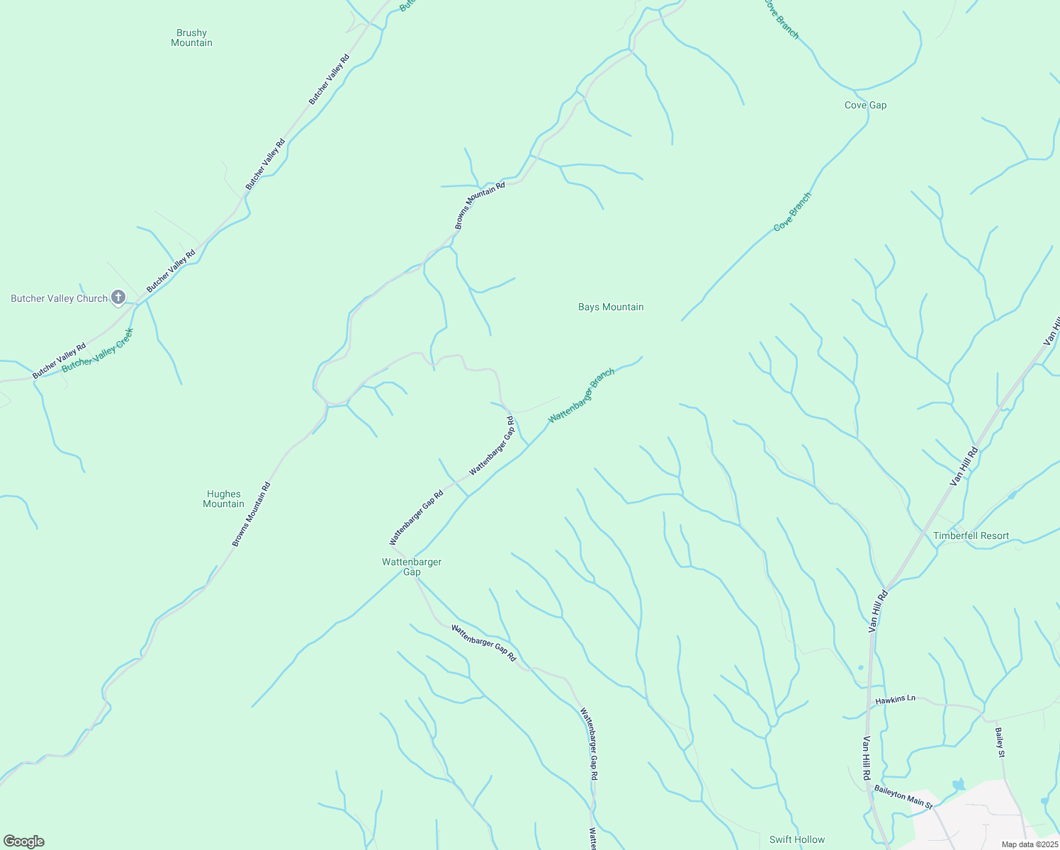 map of restaurants, bars, coffee shops, grocery stores, and more near 2224 Wattenbarger Gap Road in Greeneville