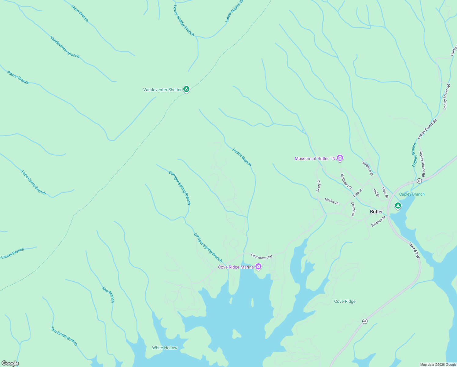 map of restaurants, bars, coffee shops, grocery stores, and more near 191 Black Bear Drive in Butler