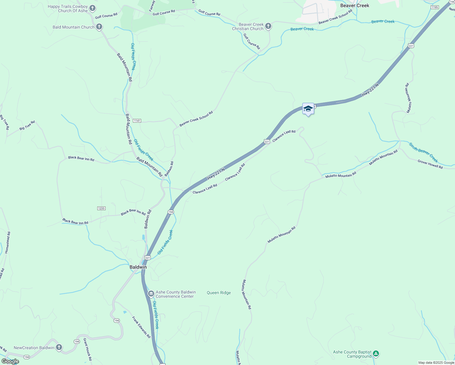 map of restaurants, bars, coffee shops, grocery stores, and more near 632 Clarence Lyall Road in West Jefferson