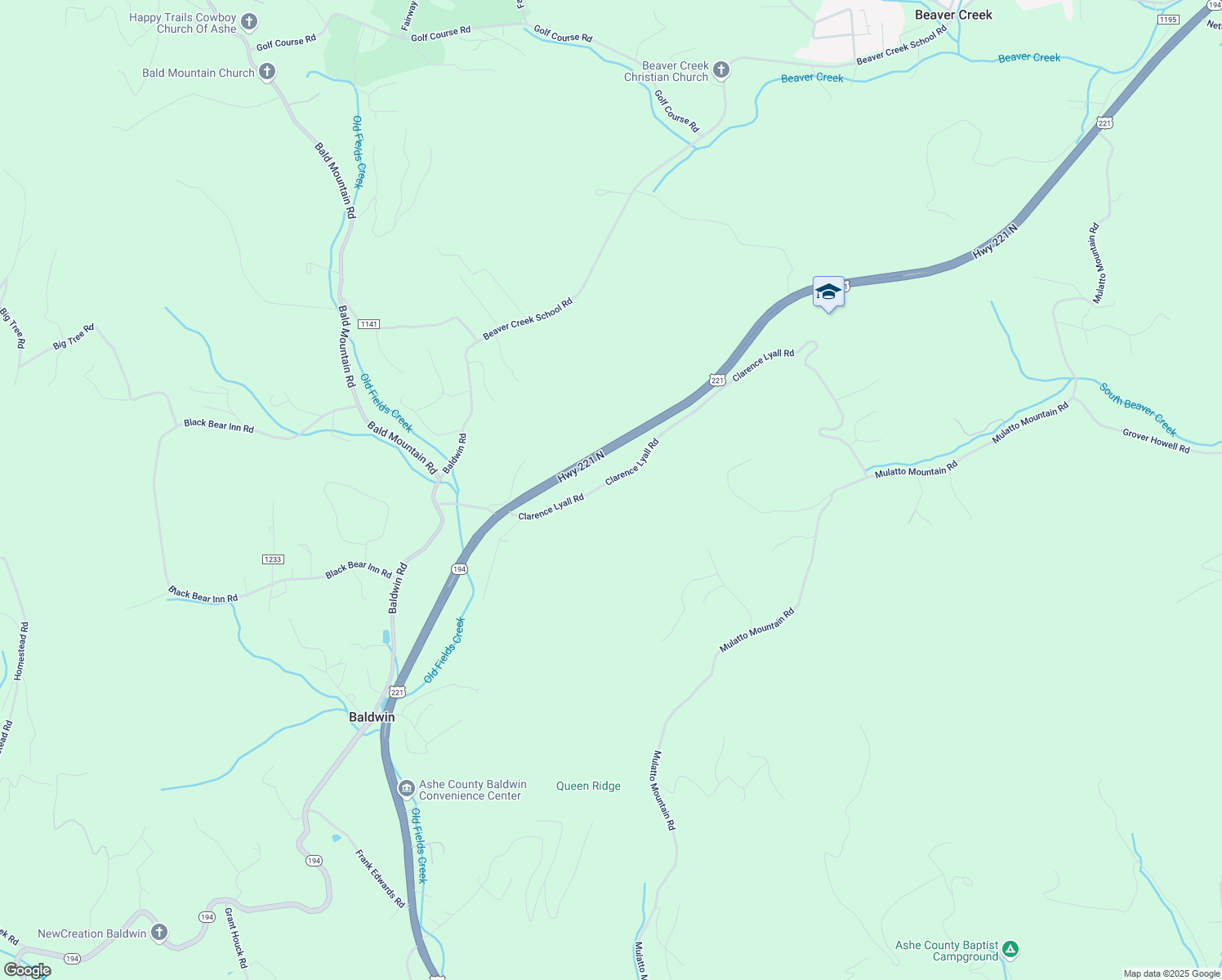 map of restaurants, bars, coffee shops, grocery stores, and more near 616 Clarence Lyall Road in West Jefferson